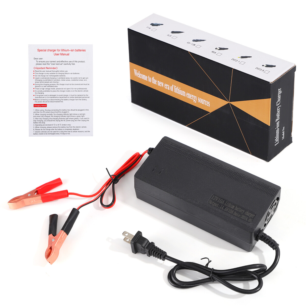 14.6V 10-Amp Smart Fast Charger For 12V Lithium Iron Phosphate (LiFePO4) Battery