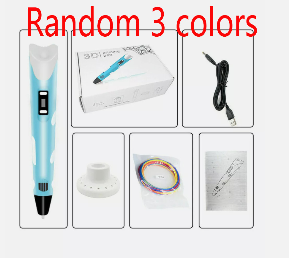 3D Printing Pen Set 3D Drawing Pen with Led Display 3 Color Filament Kid Gift