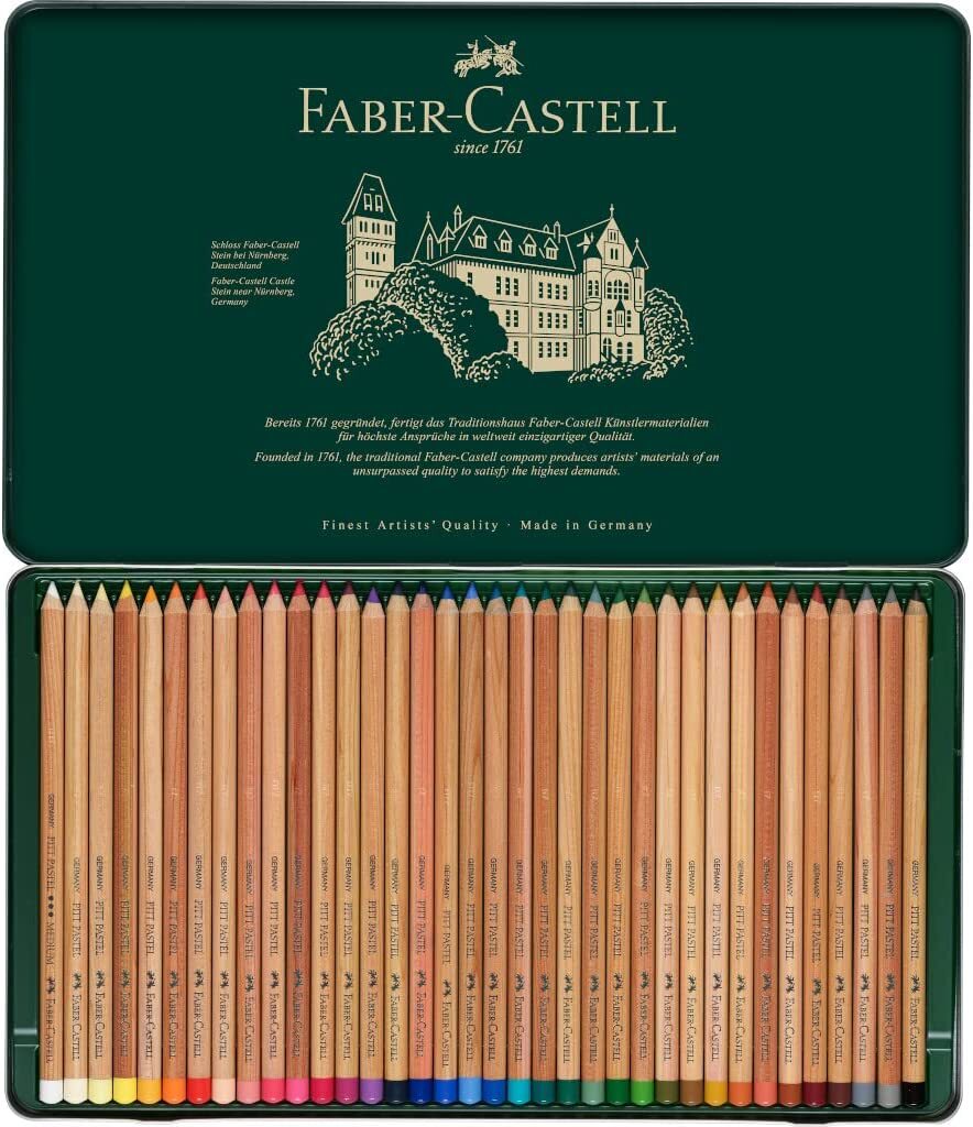 Faber-Castell 36-Piece Pitt Pastel Pencils in A Metal Tin