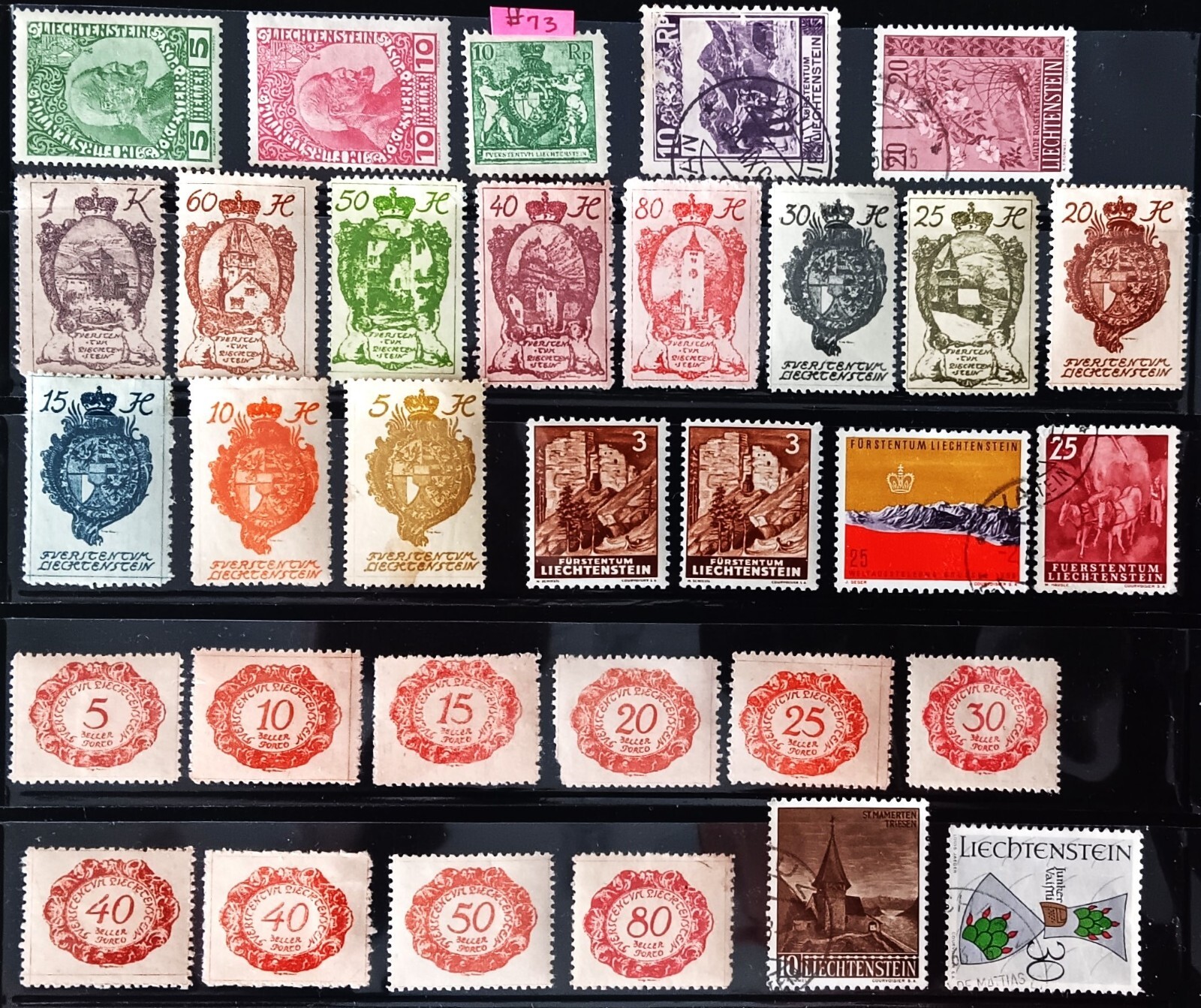 1912 Liechtenstein collection of unused stamps