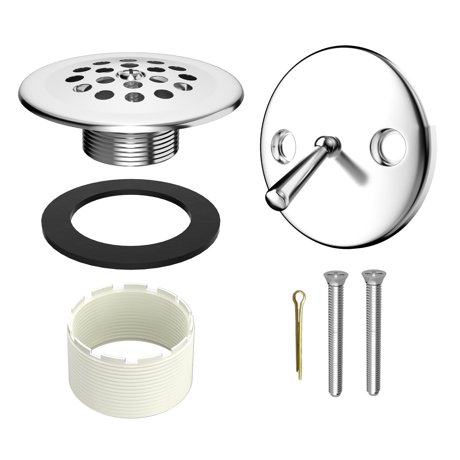 Paikalo Trip Lever Tub Drain Kit, Bathtub Drains Stopper Chrome Kits