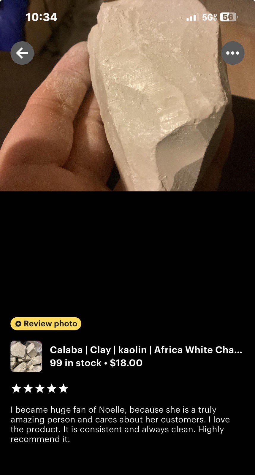 Clay | Calaba Chalk | Edible Clay | Kaolin | African White Chalk | 330g Pack