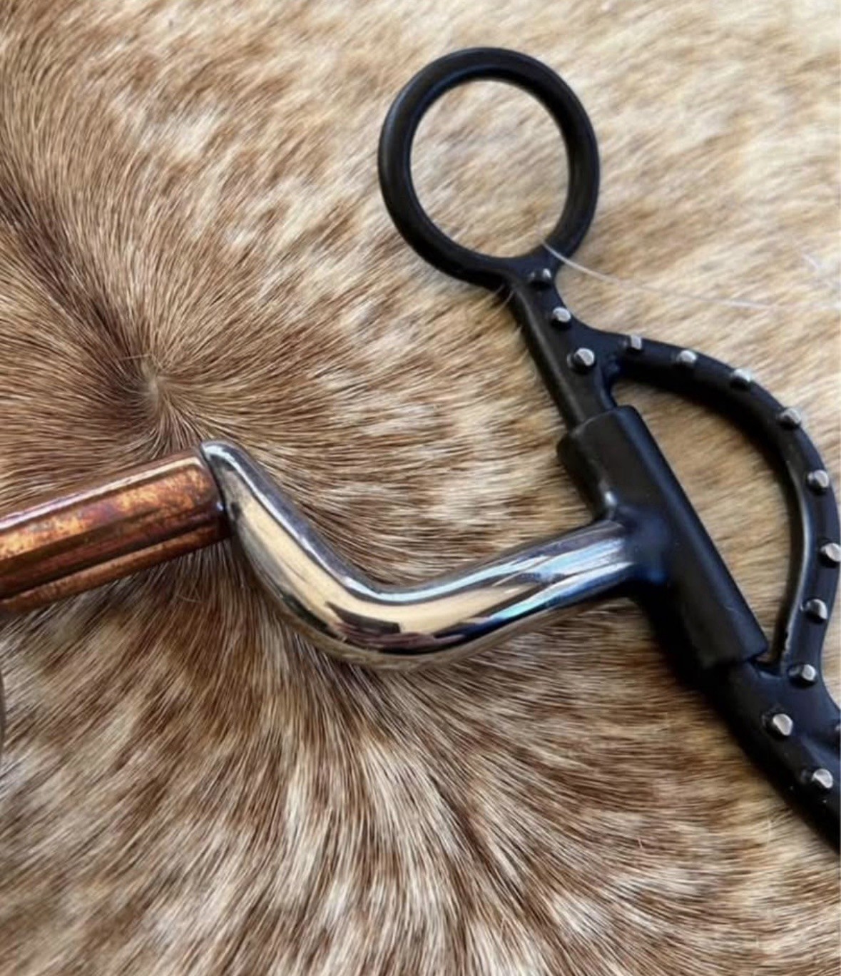 5” Mouth Hinge Port Medium Shank Copper Roller Horse Bit