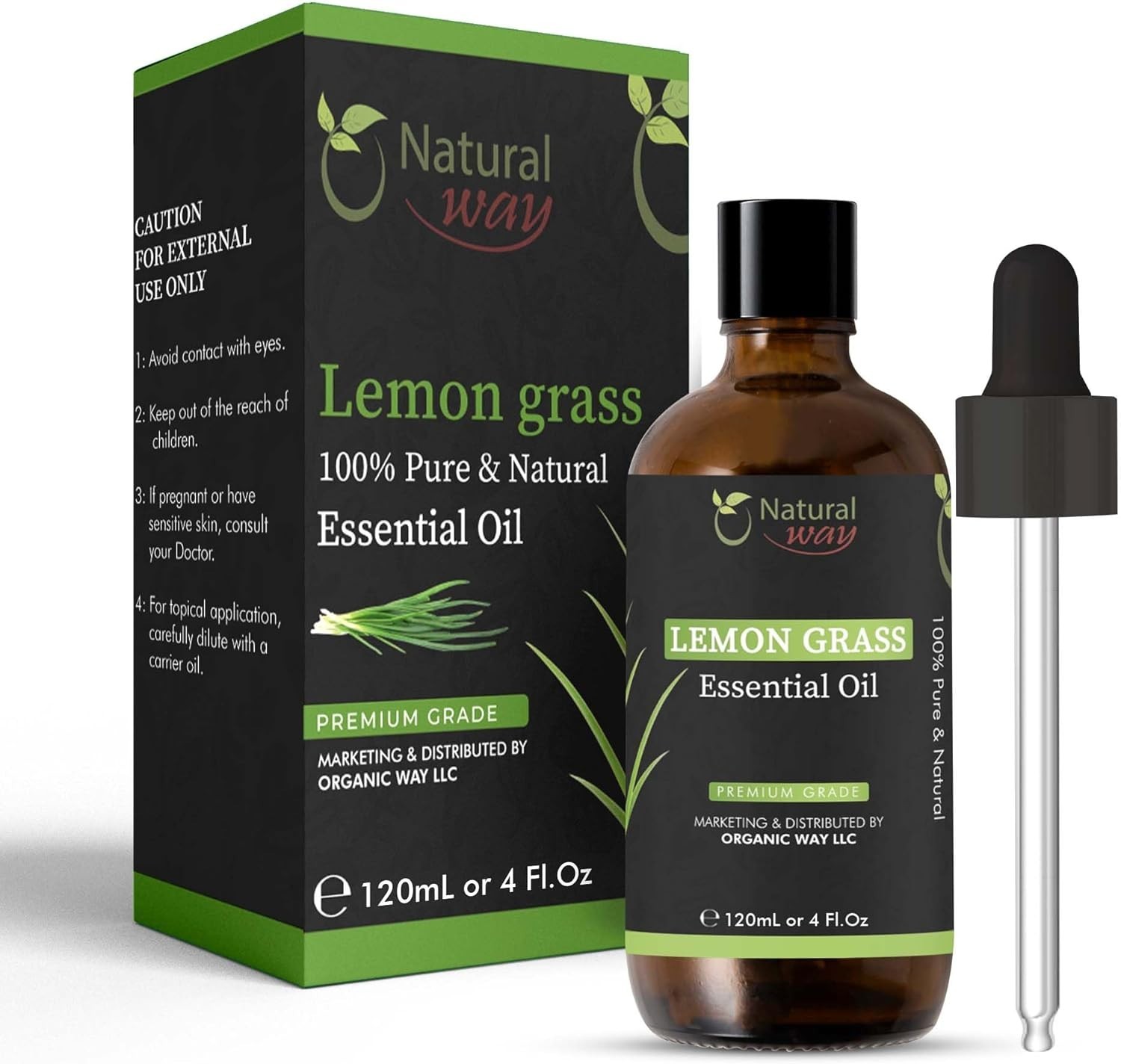 Lemongrass Essential Oil | Premium Grade Essential Massage Oils 4 Fl Oz (120 ml)