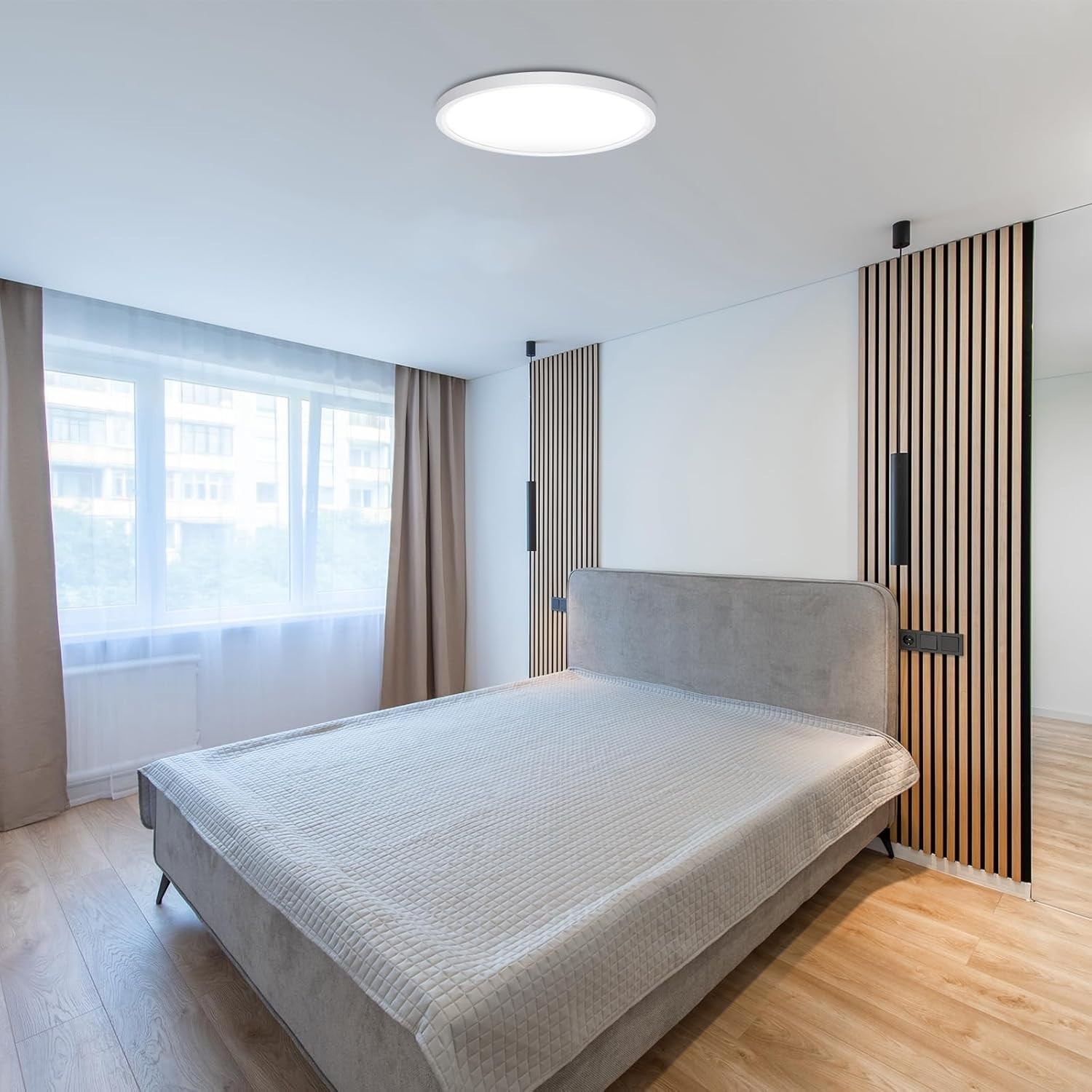 2Pack LED Flush Mount Ceiling Light 24W Ultra Thin Round White 3000k 4000k 6500k