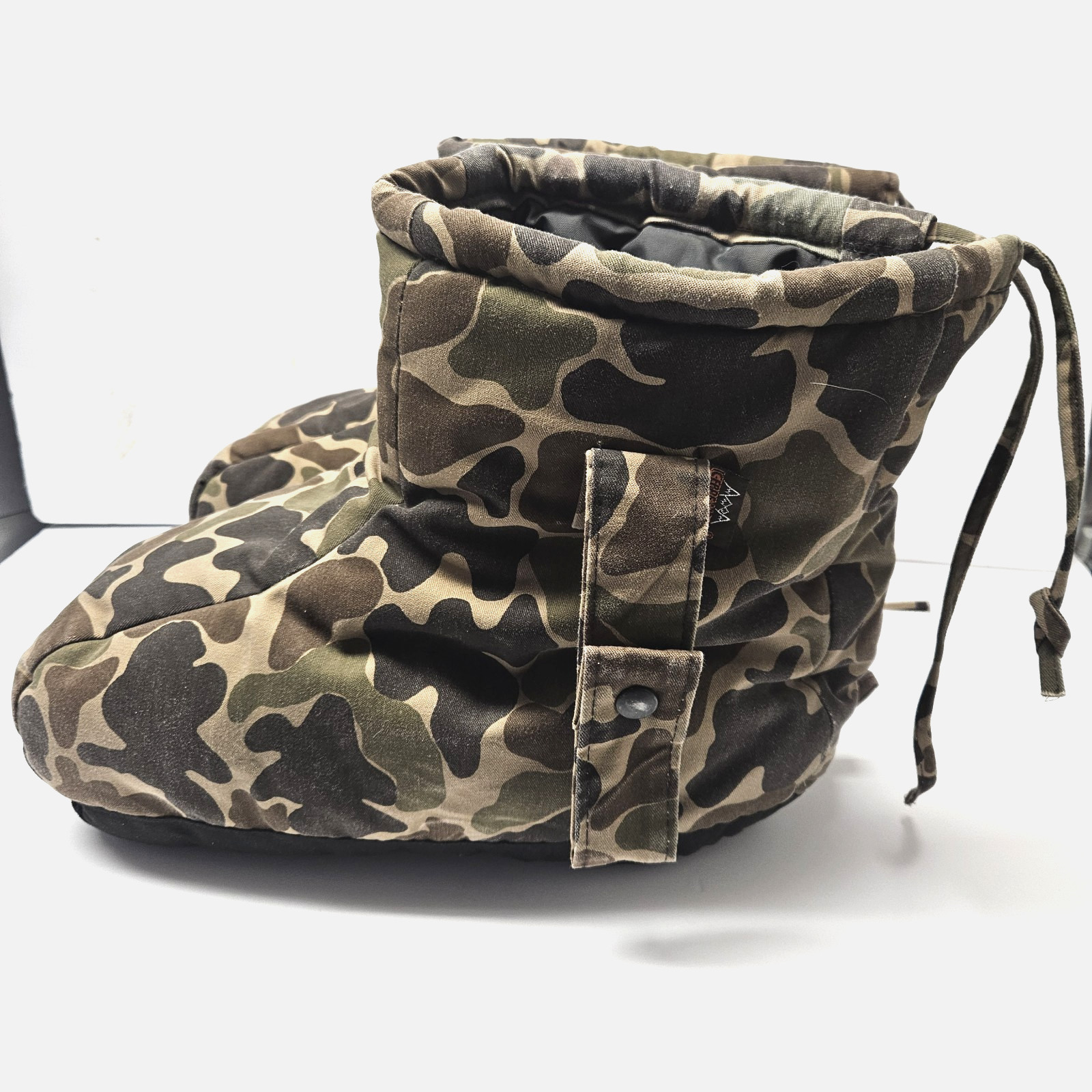 Vintage Insulated Overboots Boot Blanket Covers Army Woodland Camo M 8-10