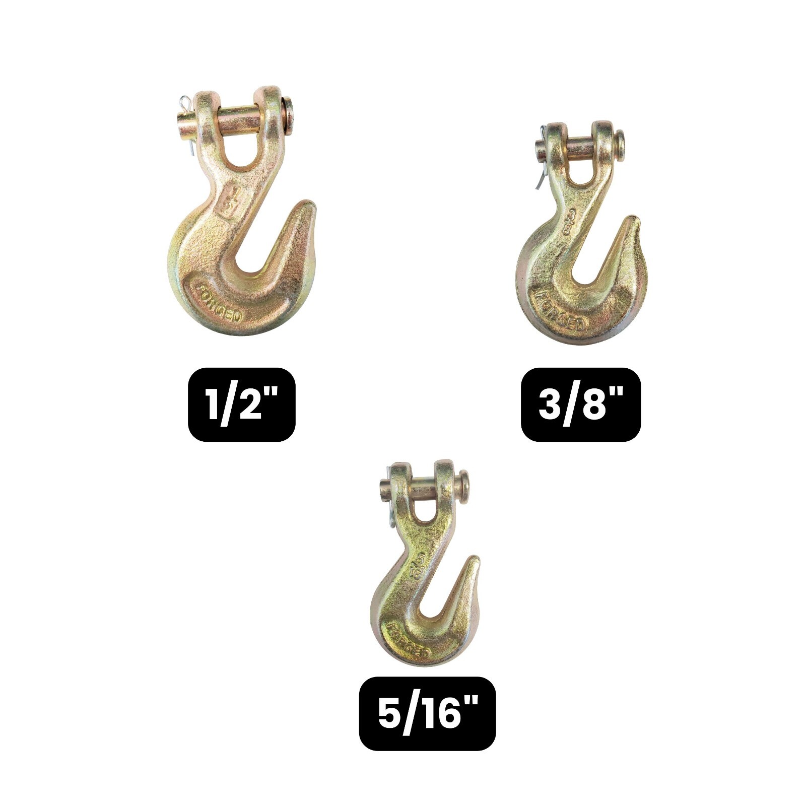 Heavy Duty G70 5/16" 3/8" 1/2" Tow Chain Clevis Grab Hook for Flatbed Trailer
