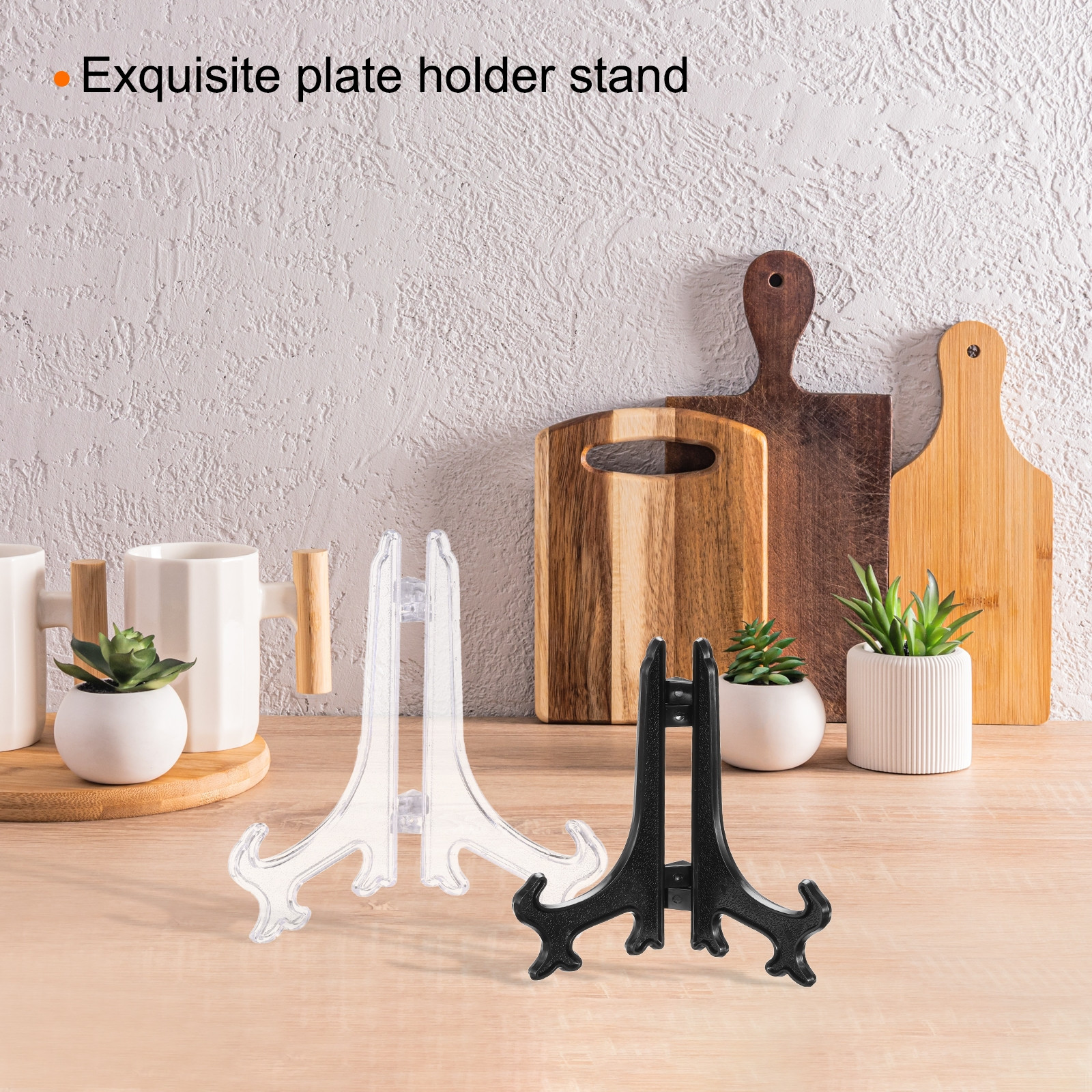 6" Acrylic Plate Stands for Display Plate Holder Transparent 12Pcs