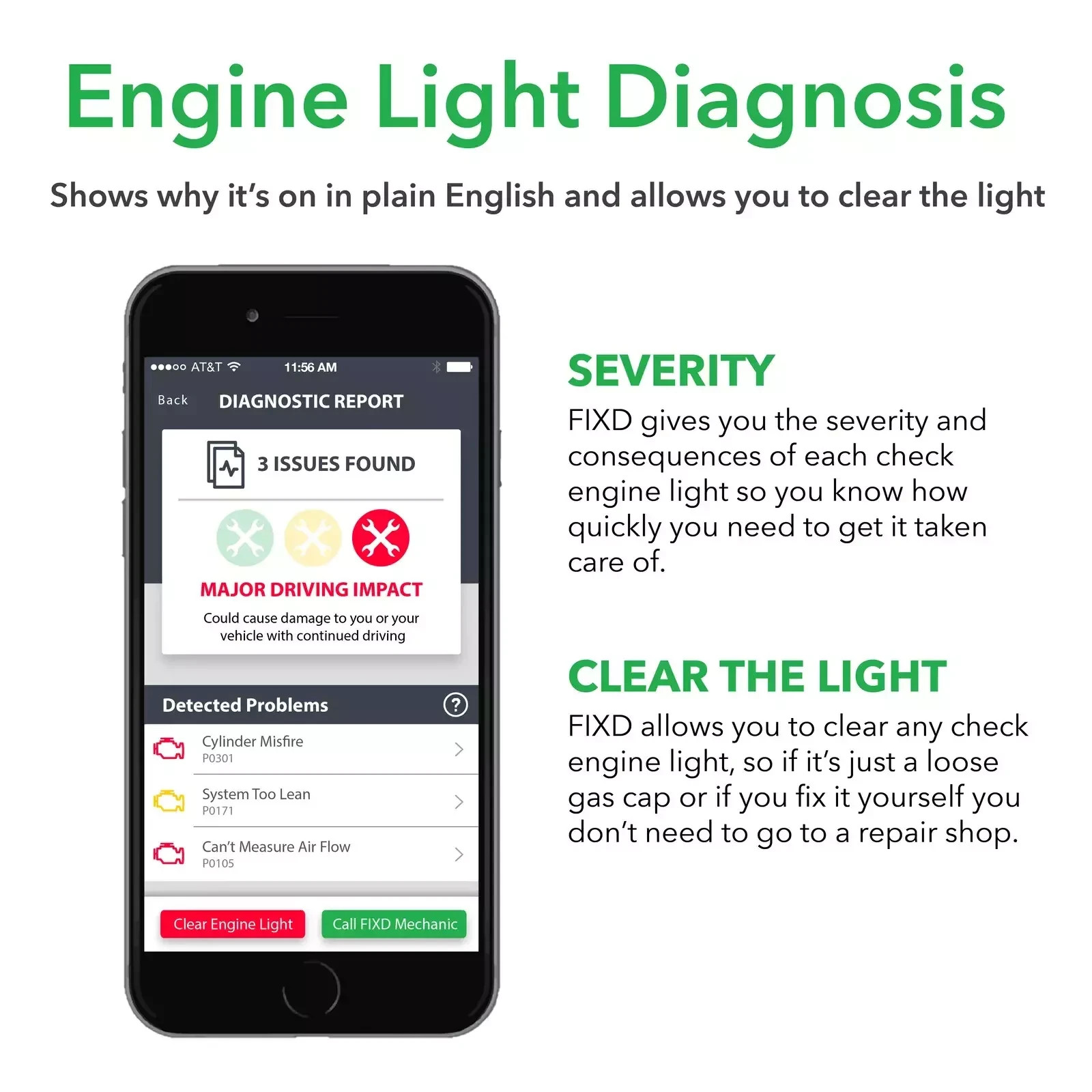 FIXD OBD-II ACTIVE CAR HEALTH MONITOR ENGINE CODE READER DIAGNOSTIC SCANNER