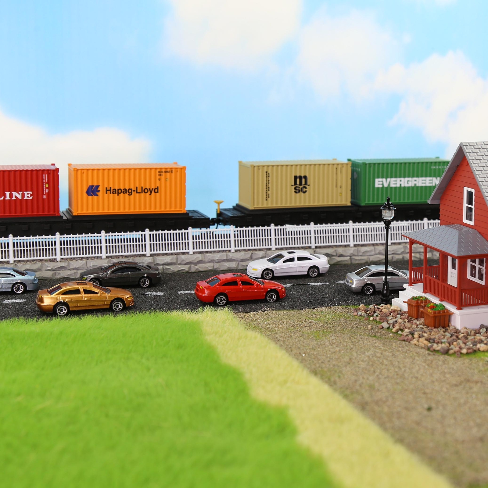 50pcs HO Scale Model Cars 1:87 Building Scenery Railway Layout C100
