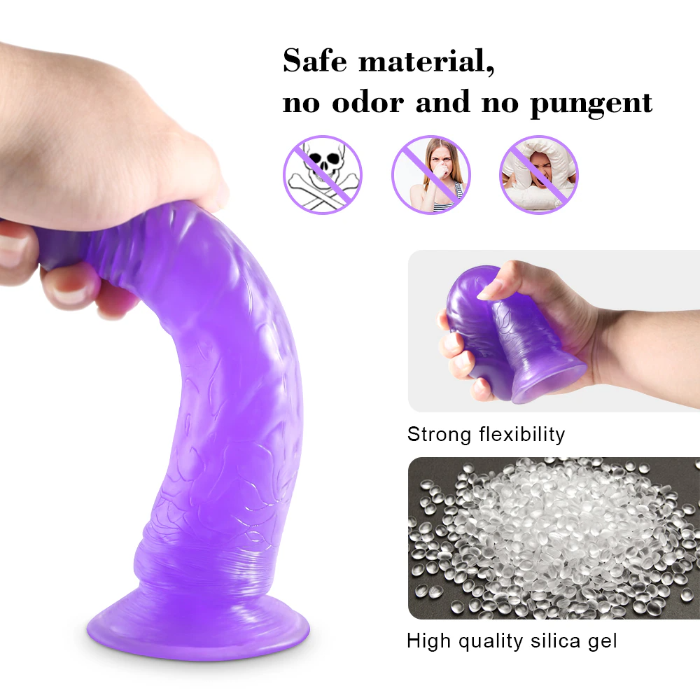 Jelly Dong Dildo Suction Cup G-Spot Waterproof Realistic Cock Veined Dildos Anal