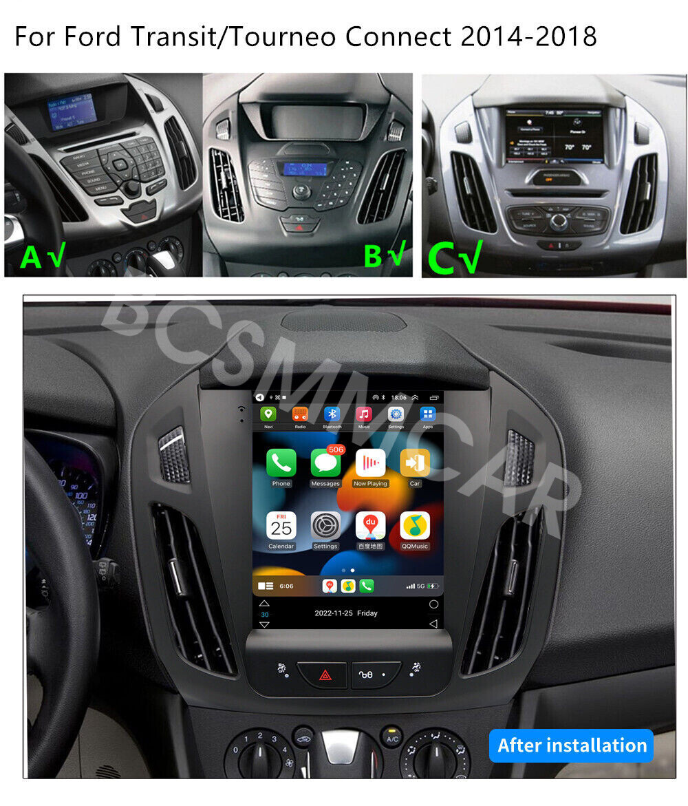 Fit For Ford Transit Connect 2014-2018 For Carplay Stereo Car Radio BT FM W/CAM