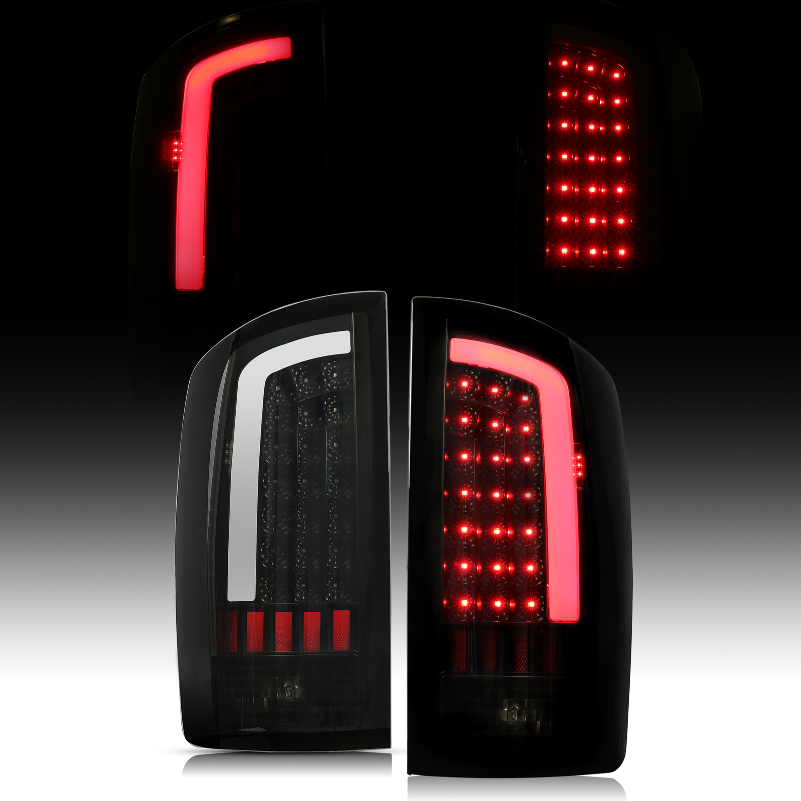 Tail Lights LED Lamps For 02-06 Dodge Ram 1500 2003-2006 2500 3500-Black Smoke