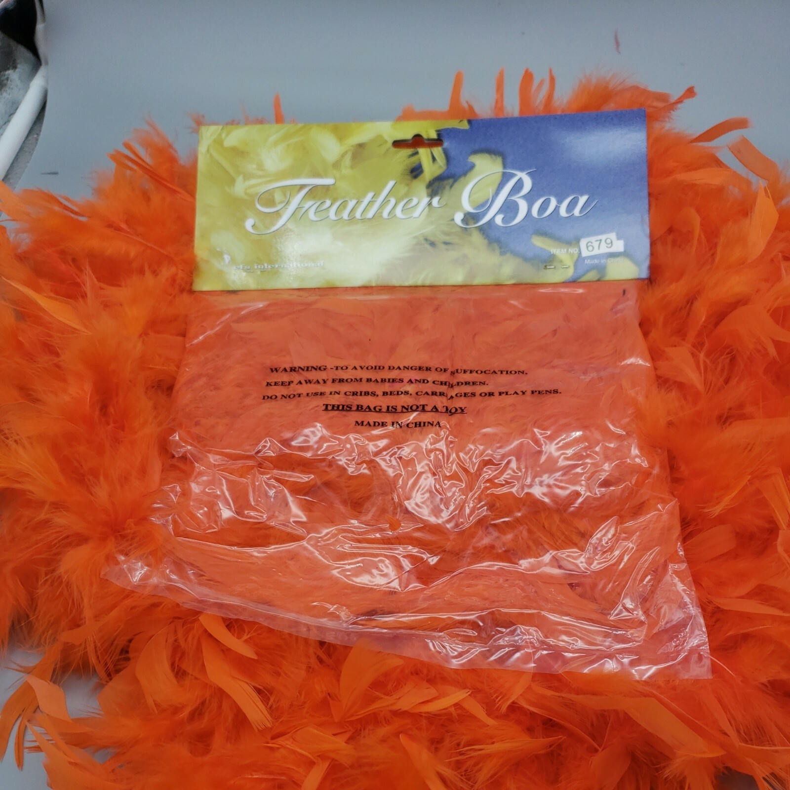 Baltimore orioles orange 6 Foot Long Feather Boa new halloween