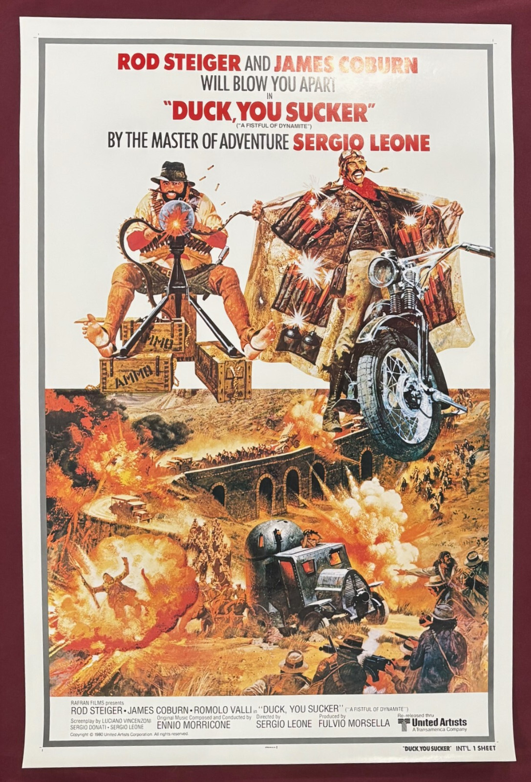 DUCK YOU SUCKER  POSTER 1971 R80 JAMES COBURN ROD STEIGER