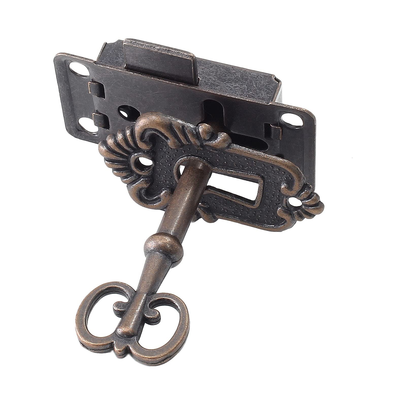 Antique Cabinet Lock Flush Mount Box Lock for Furniture Repair Hardware PC