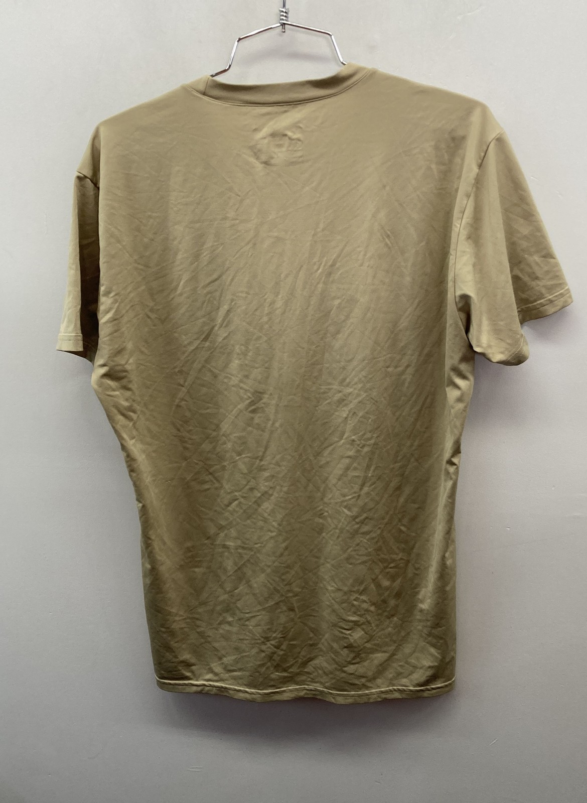 Under Armour Mens HeatGear Compression T-Shirt Tan Short Sleeve Sz XL