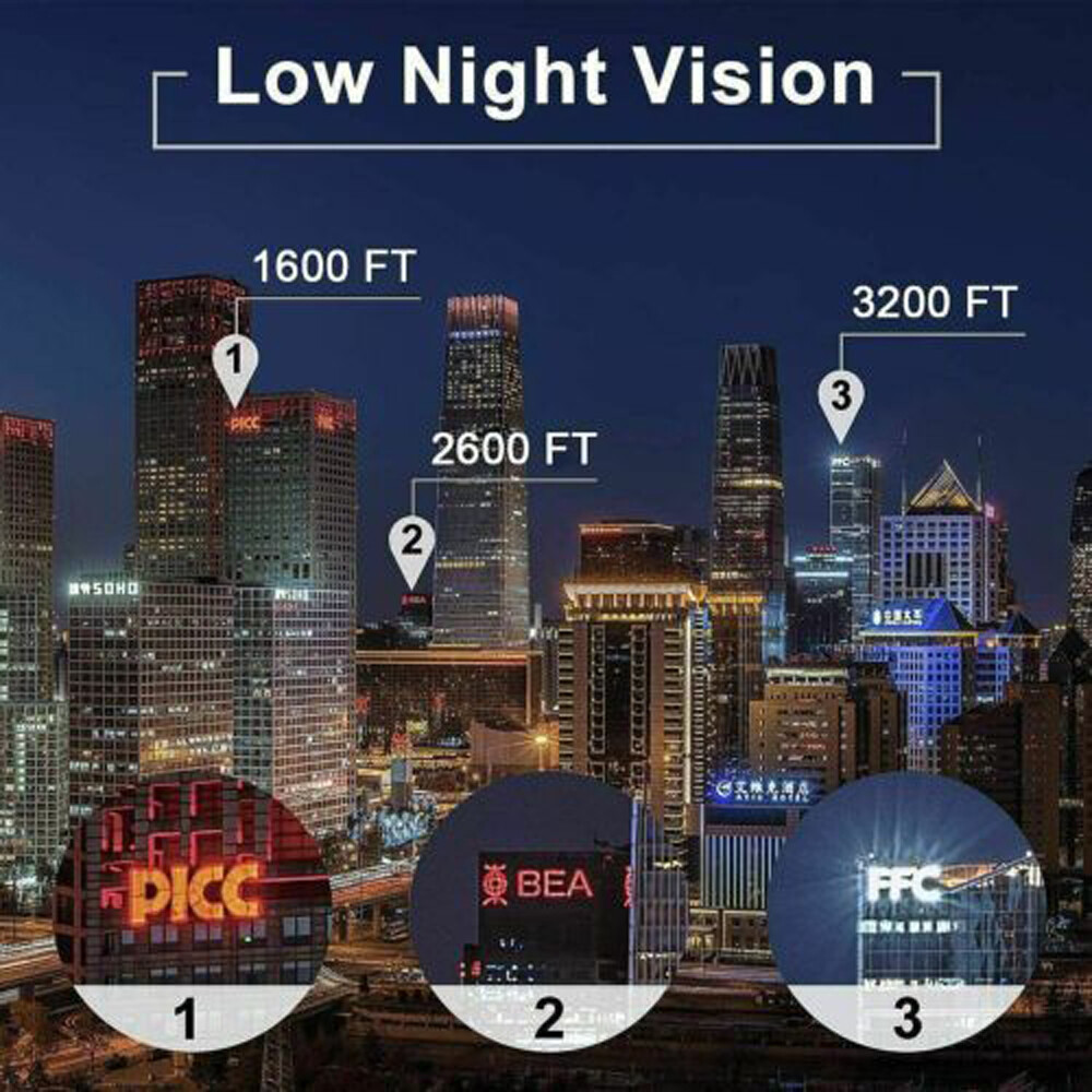 Day/Night Military Telescope 10-300X40mm Zoom HD Monocular Mobile Telescope US