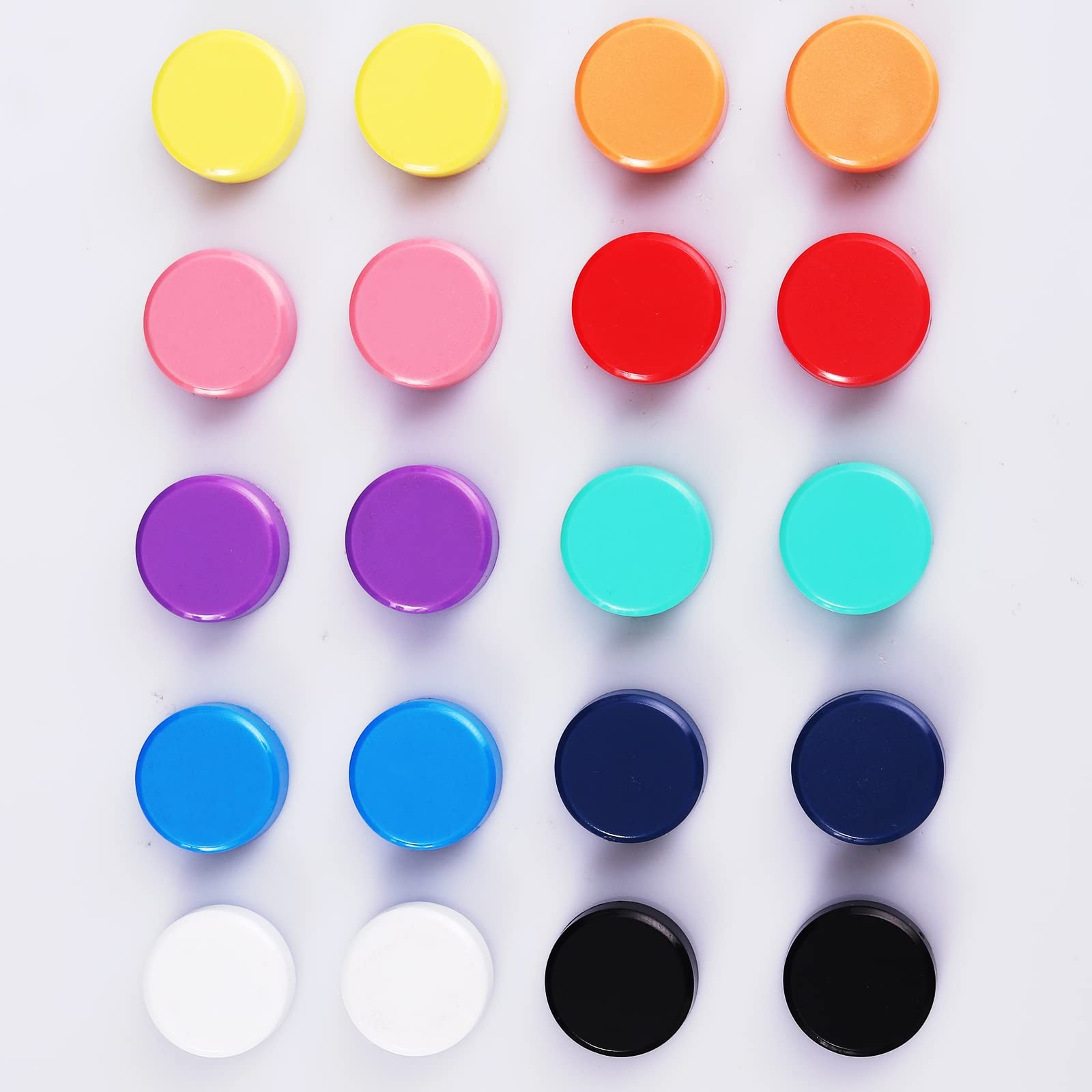 Fridge Magnets - 20 Pack Strong Refrigerator Magnets, 10 Colors Small Round M