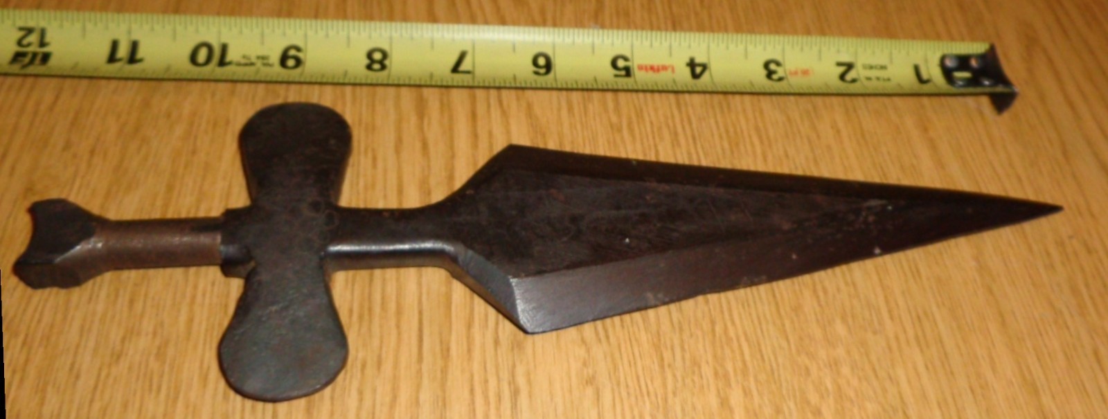 Functional Medieval Hand Made & Forged Blackened Iron Spear Head Unique Decor