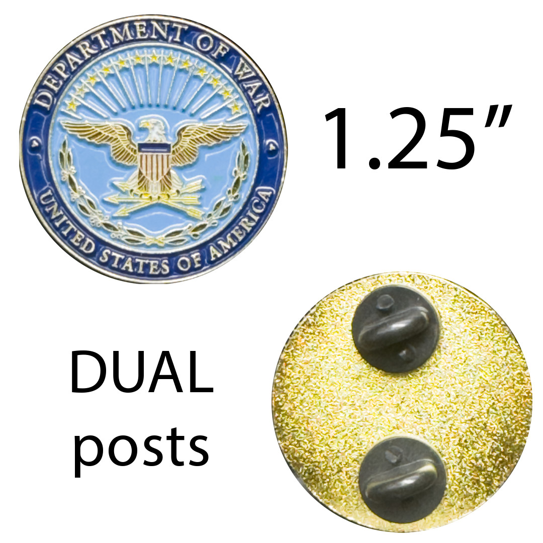 BL12-12 Department of War lapel pin new 2025 seal Secretary Pete Hegseth DOD