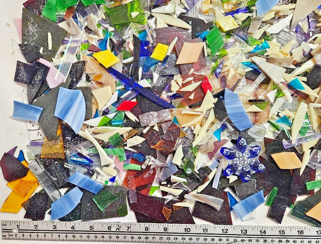 12 Pounds of Assorted Mosaic-Stained Glass Scrap