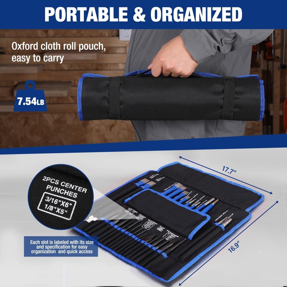 WORKPRO 30-Piece Heavy Duty Punch and Chisel Set, New