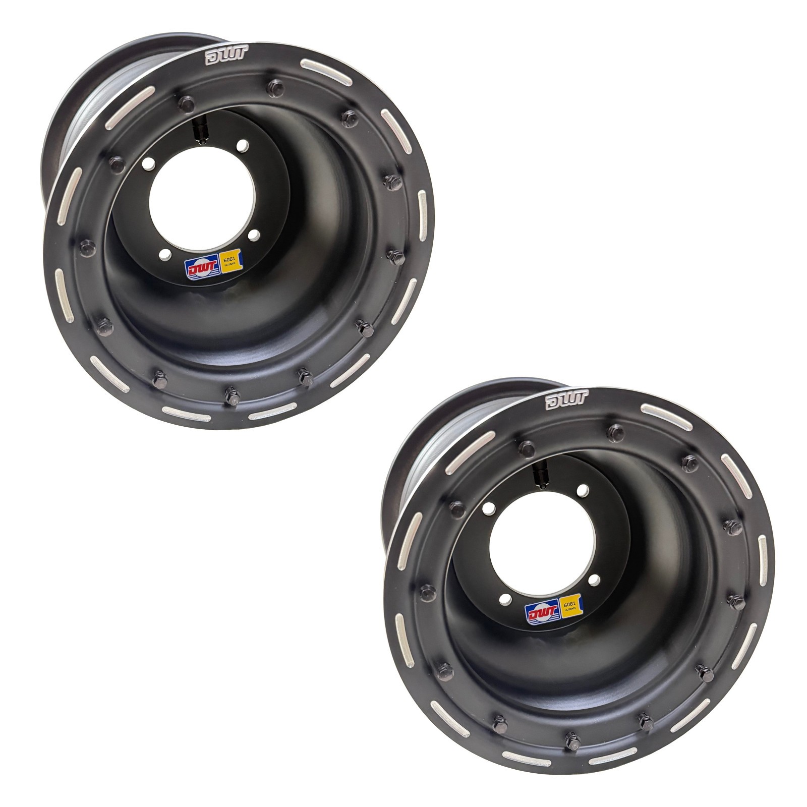 DWT Ultimate Rear Black Beadlock Wheels Rims 9" 9x8 3+5 4/110 TRX 450R 450ER