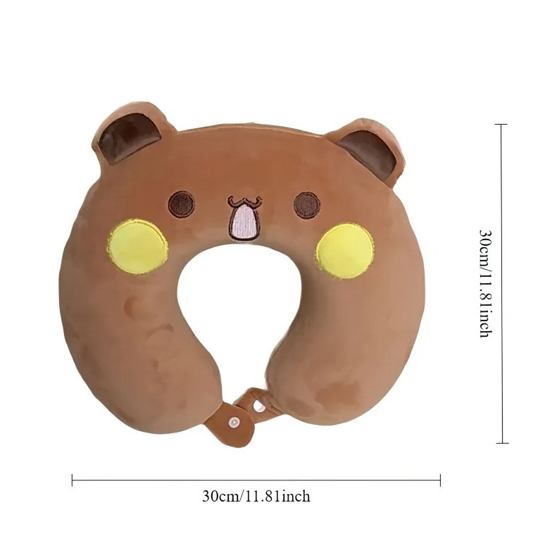 2 pcs Cute Panda U-Shaped Neck Pillow Soft Plush Travel Pillow for Adults & Kids