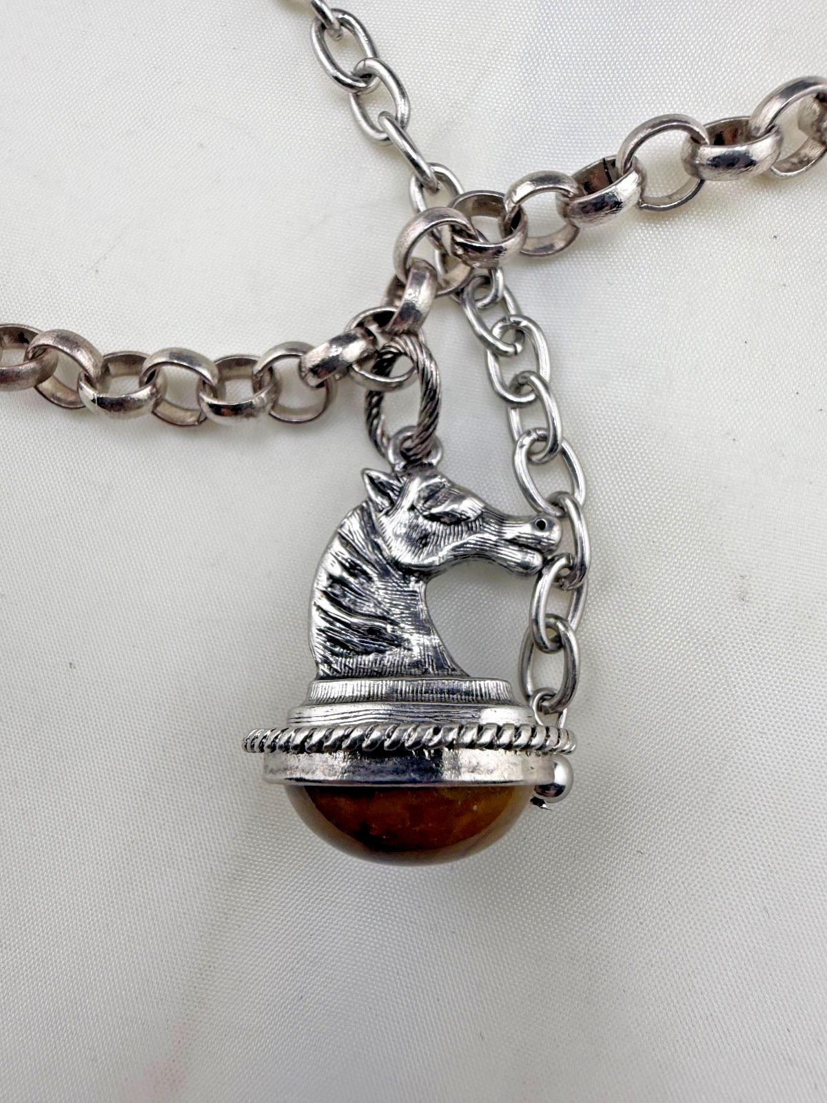 Egyptian Revival Charm Necklace Signed Lane Bryant 48”