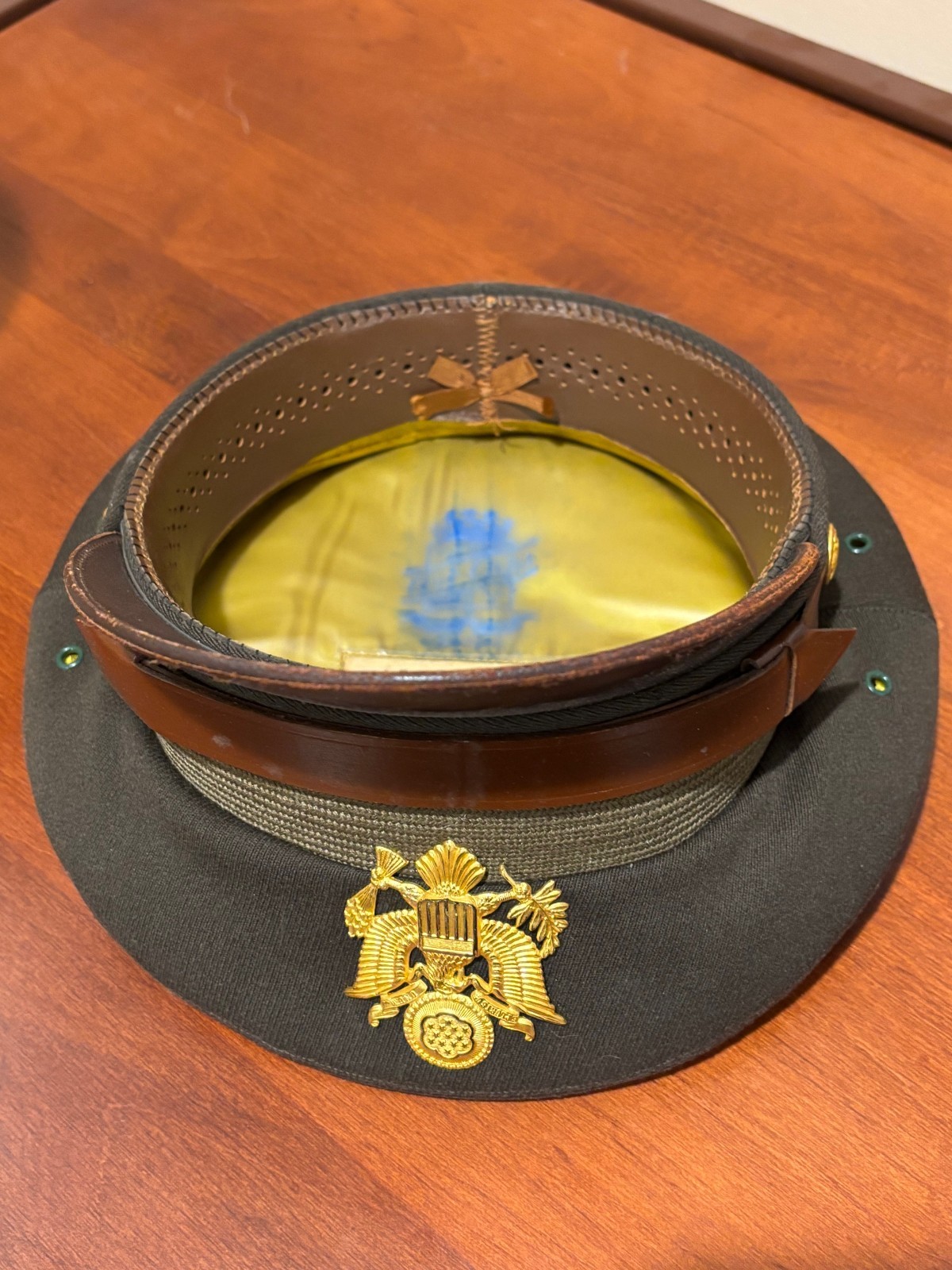 WWII ERA US ARMY CHAPLAIN DRESS & SERVICE VISOR HAT CAPS IDENTIFIED NAMED + MORE