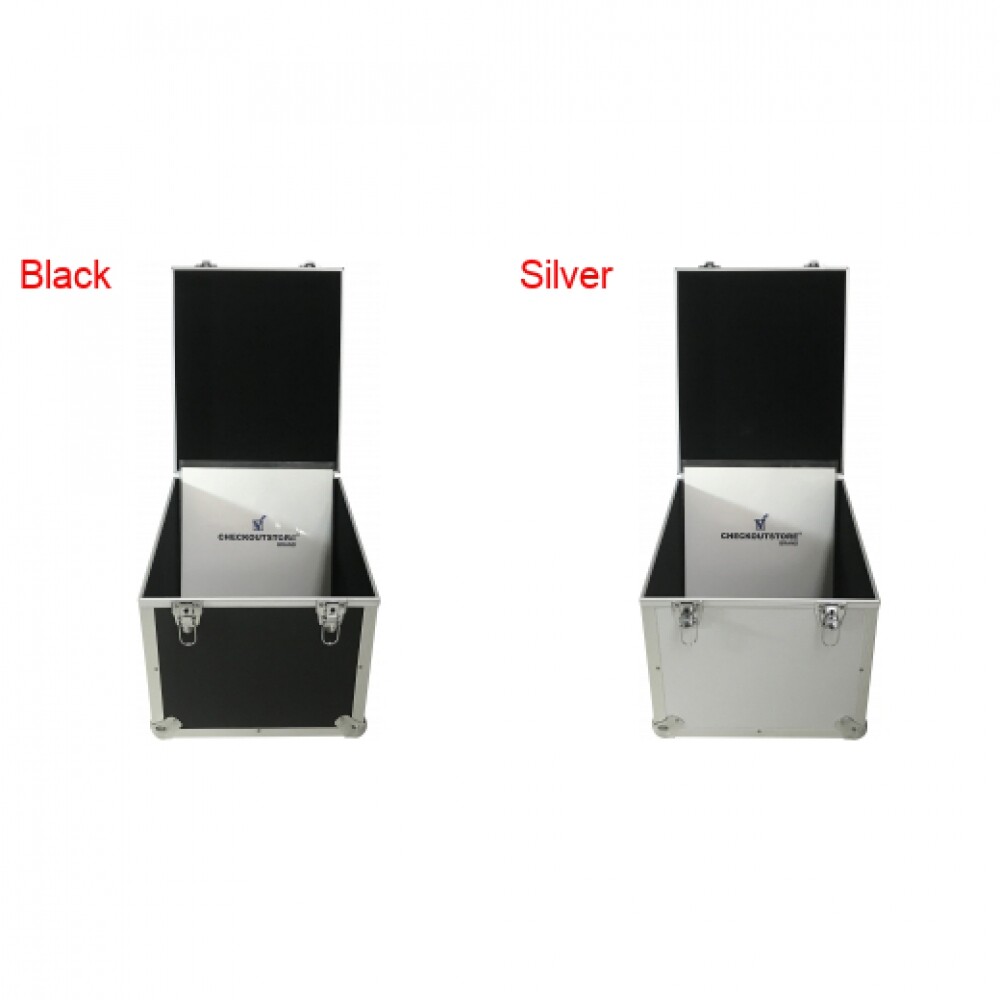 CheckOutStore Aluminum 12" LP Vinyl Record Storage Box (Holds 125 Records)