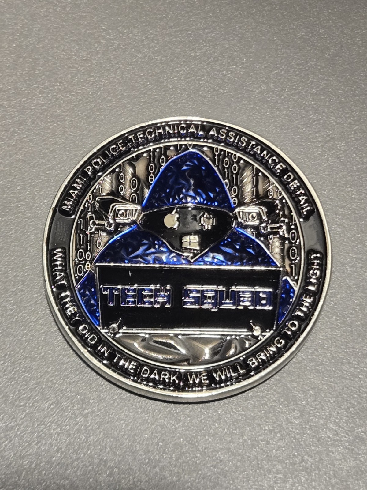 Miami Police Tech Squad Challenge Coin RARE (BLUE)