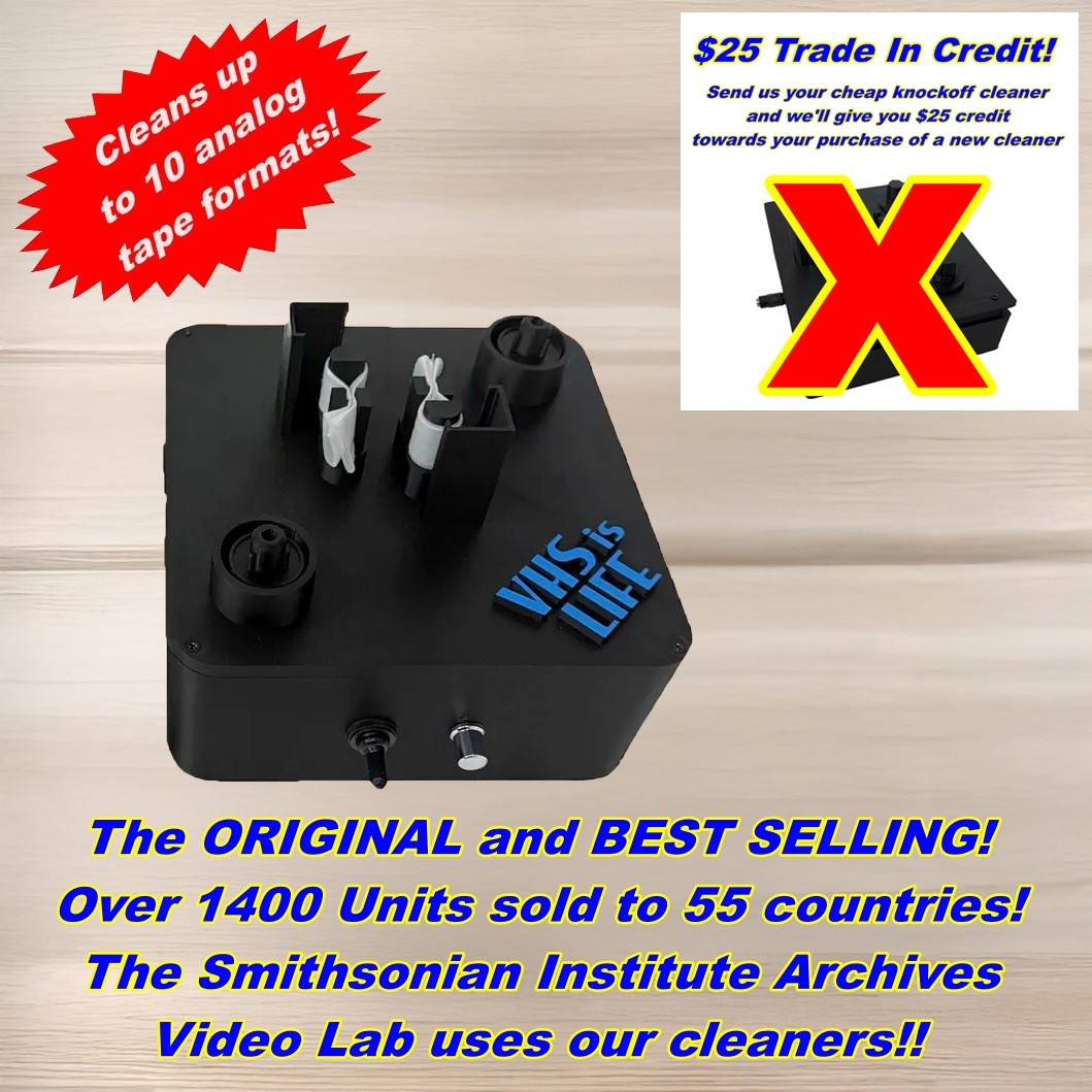 VHS Mold Cleaner Betamax Analog Tape Cleaning Removal System w/ 100ct PEC-PADs!