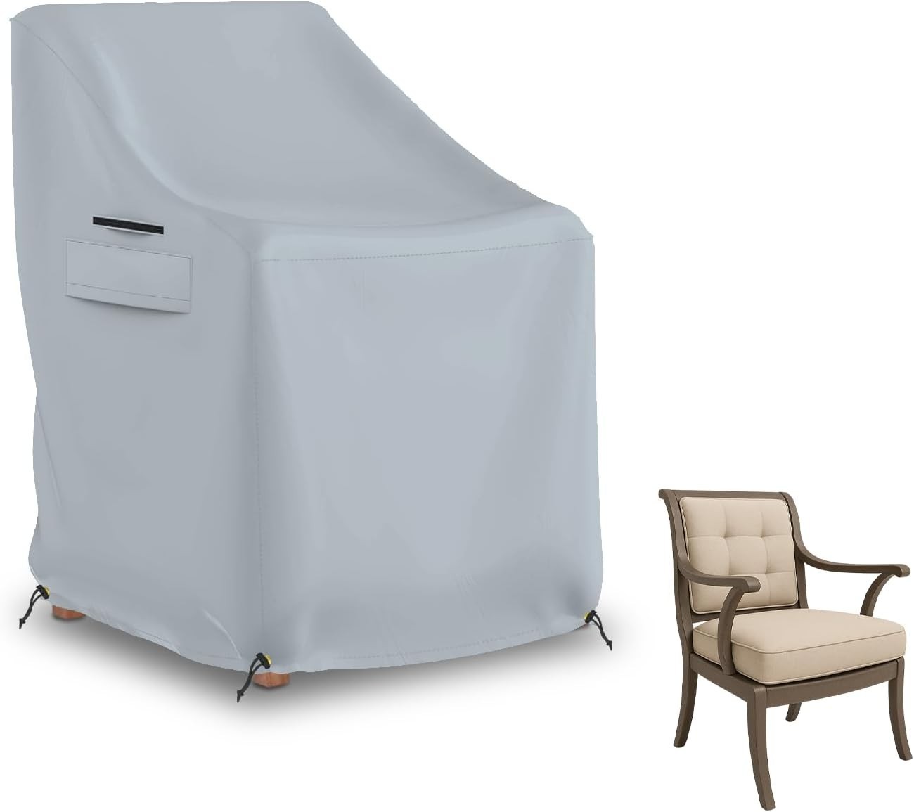 Seal Skin Patio Chair Cover, Waterproof Heavy-Duty with Drawstring & Air Vent