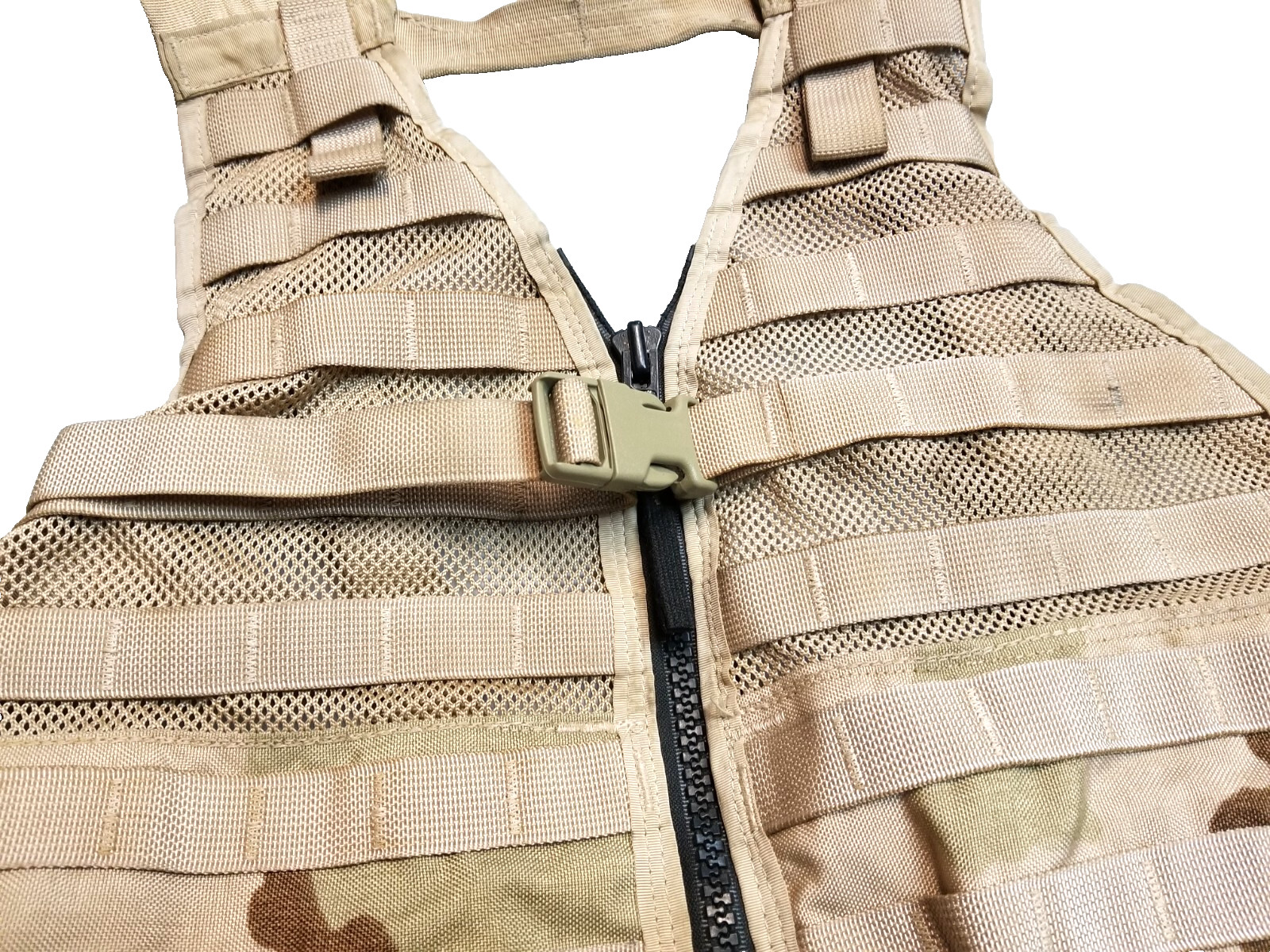 US Military Zippered Fighting Load Carrier MOLLE Vest Desert 3-Color - MINT