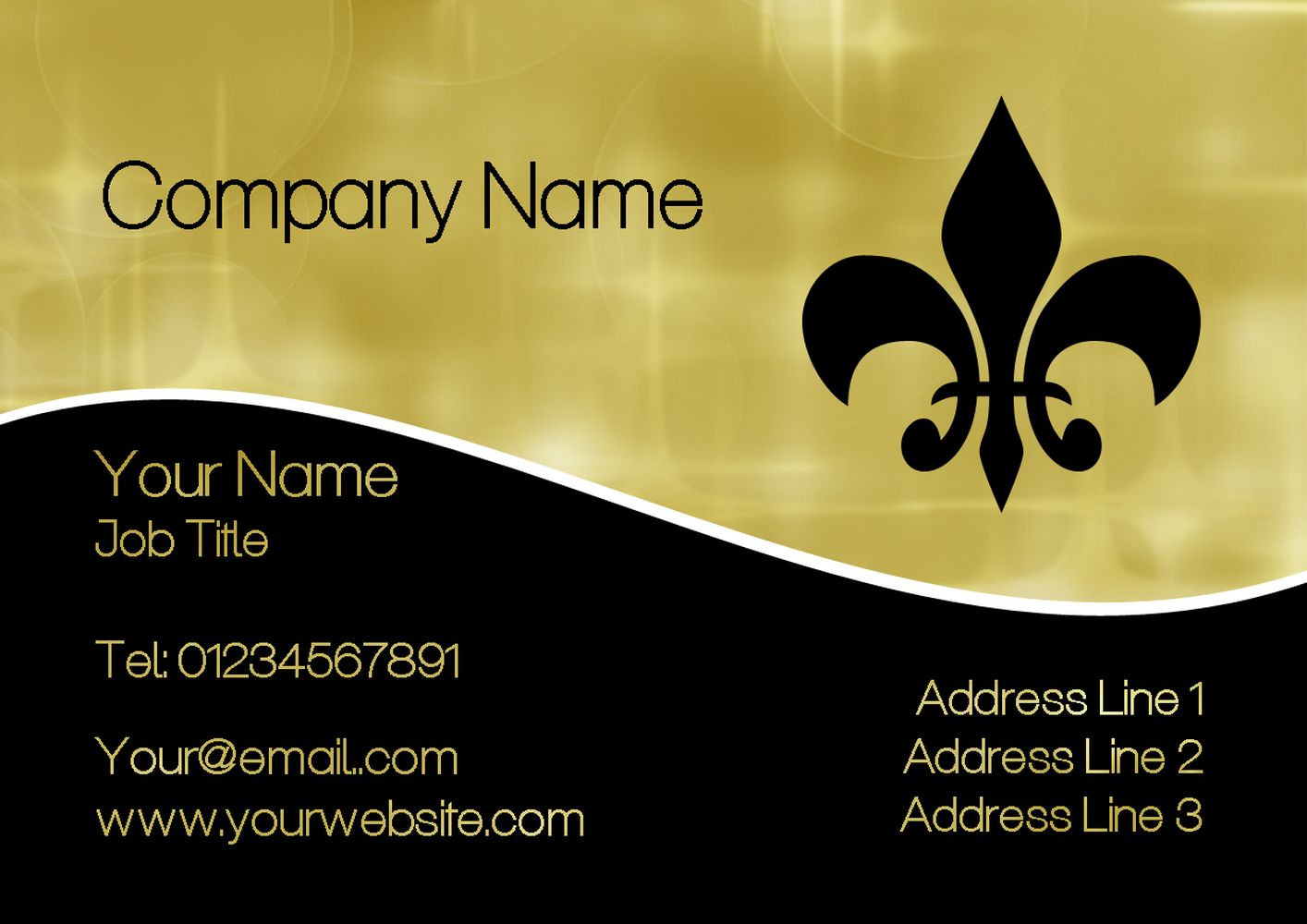 Gold Black Executive Personalised Business Cards