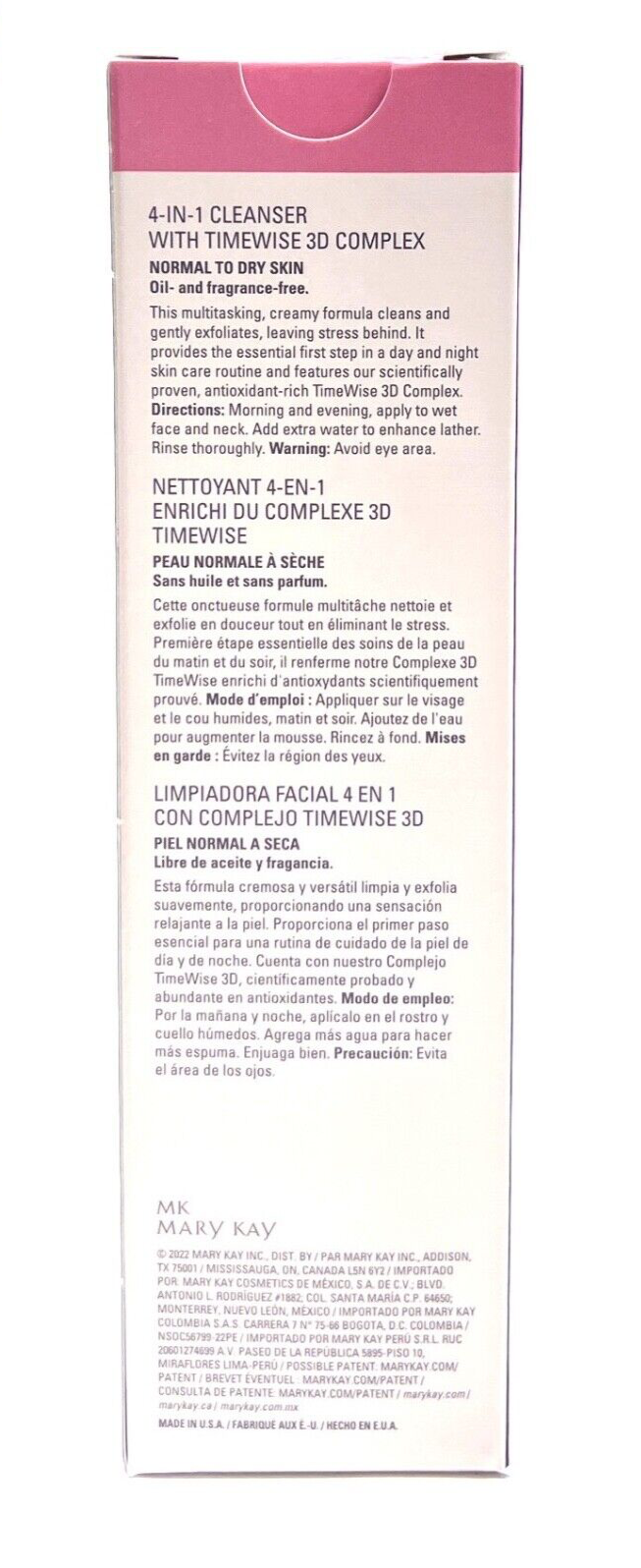 MARY KAY 4-IN-1 CLEANSER W/TIMEWISE 3D COMPLEX~217406~NORMAL TO DRY~NIB!