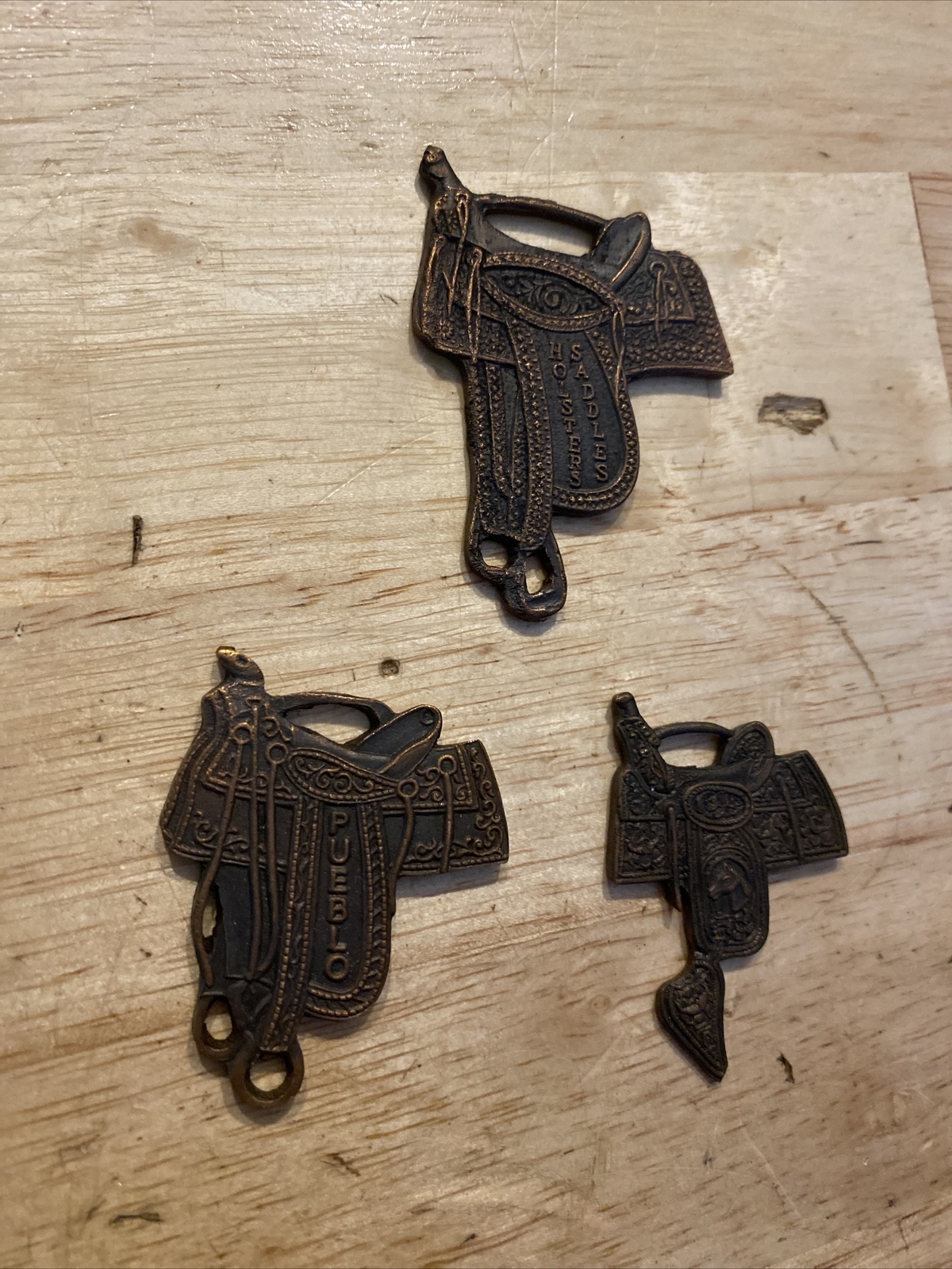 Saddle Pocket Watch FOB Set Pueblo Colorado El Paso Texas Nevada Cowboy Horse x3