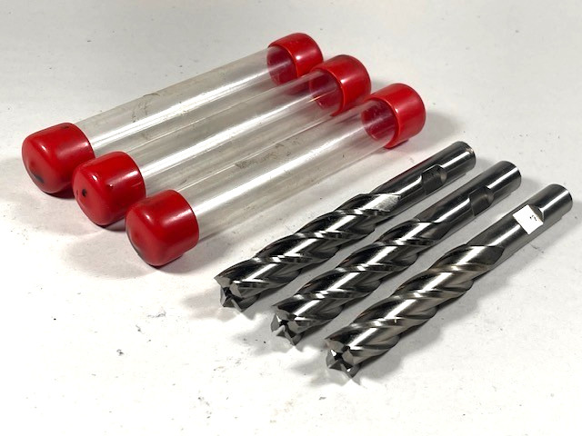 7/16" 4 Flute end mill 3 pc set HSS