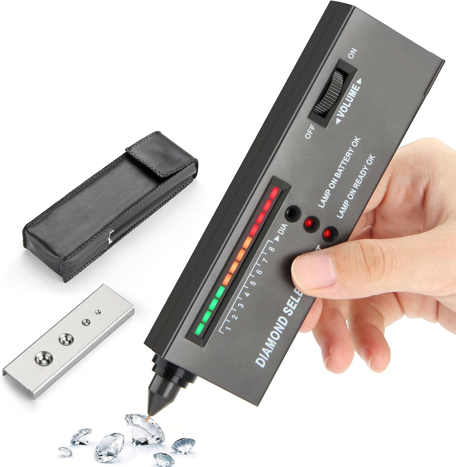 Portable Diamond Tester Selector Illuminated Jewelry Gemstone Testing Tool Kit