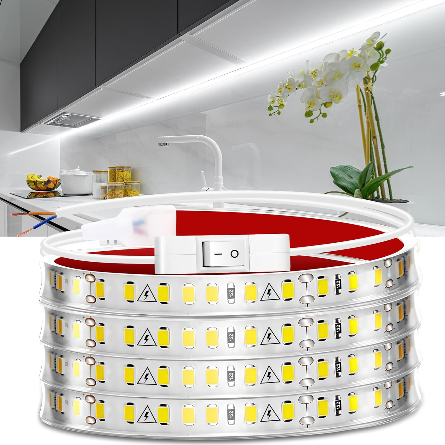 Under Cabinet LED Strip Lighting Hardwired, Ultra Bright Small LED Light Bar, 60