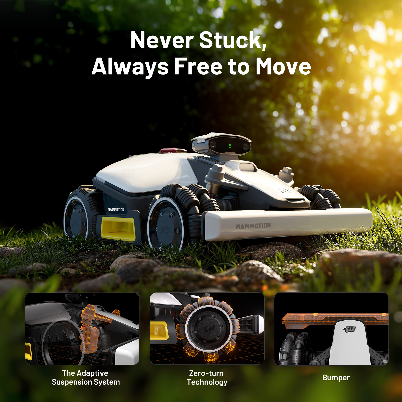 Refurbished Mammotion LUBA mini AWD 800H Hands-Free Lawn Mower Cutting 2.2-4.0''