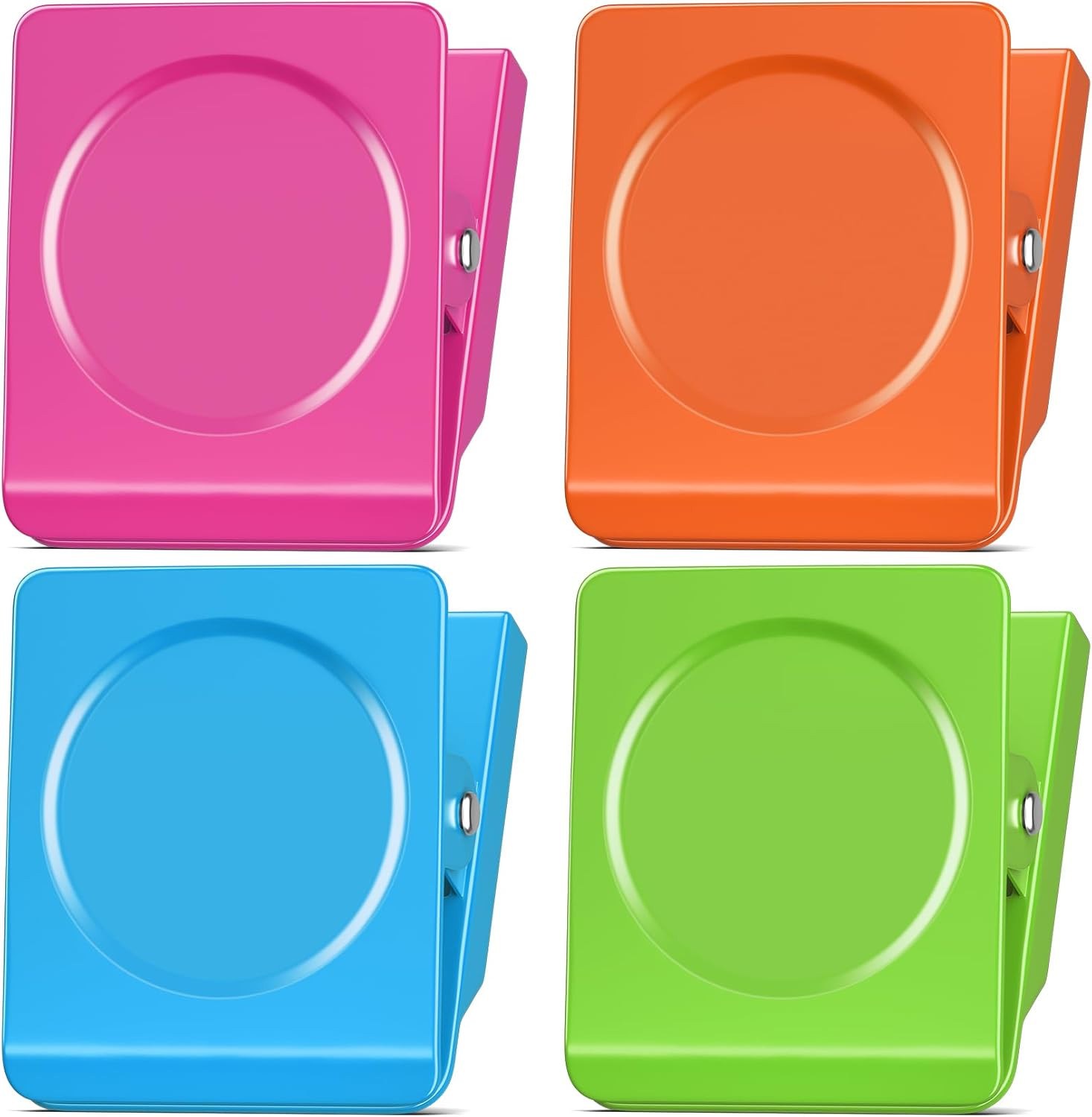 Extra Large Clip Magnets, 4 Pack Coloful Magnetic Clips Heavy Duty, Magnet with