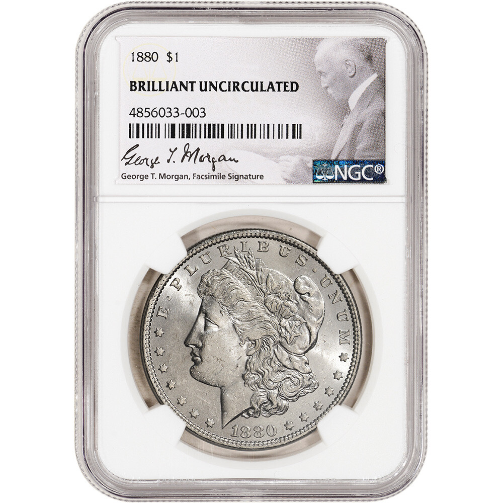 1880 US Morgan Silver Dollar $1 - NGC Brilliant Uncirculated
