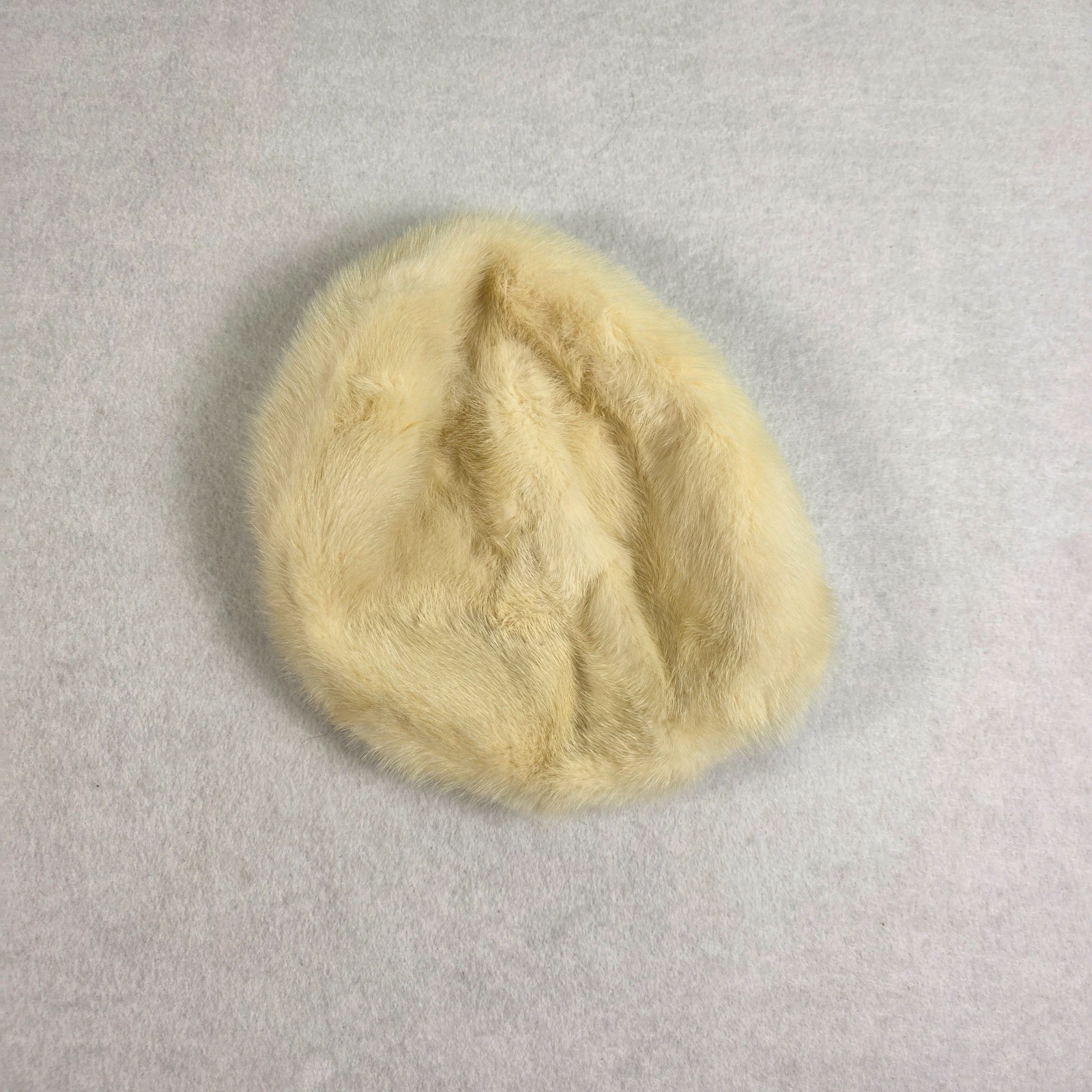 Vintage Ambrose New York for Lord & Taylor Salon Cream Fur Hat Satin Lined