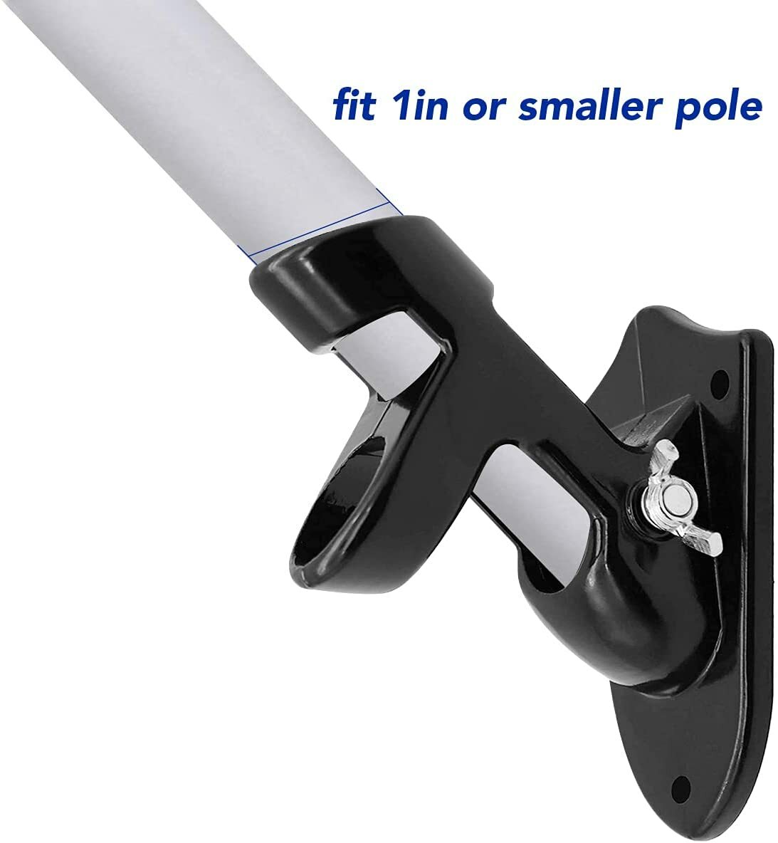 Two-Position Flag Pole Holder Heavy Duty Mounting Bracket with Hard wares Black