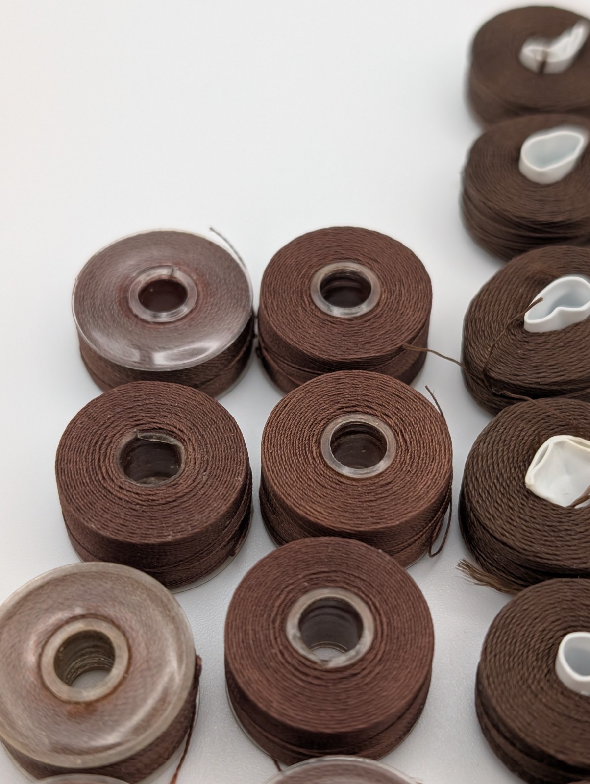 Vintage Brown Nylon Beading Thread Bobbins Like C-Lon Size D Approx. Lot Of 45