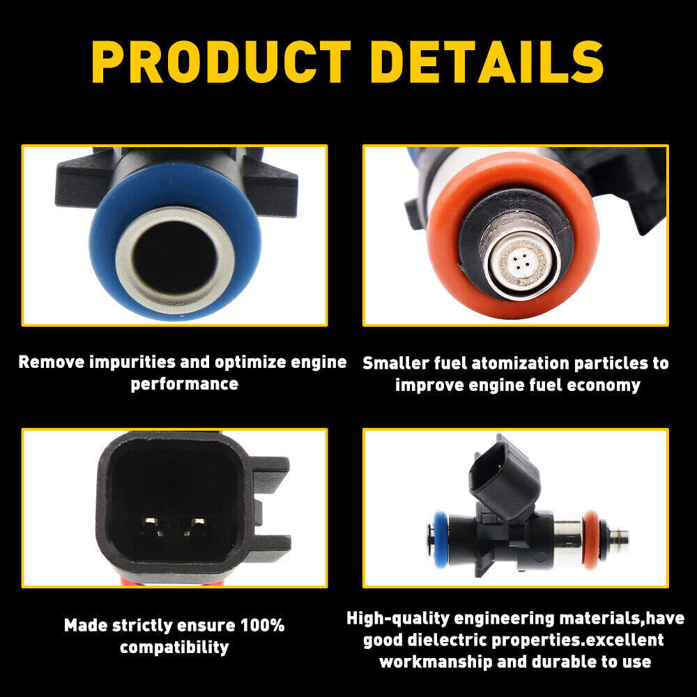 1 Set of 6 Fuel Injectors For Chrysler Dodge Ram Jeep 3.6L 5184085AC 0280158233