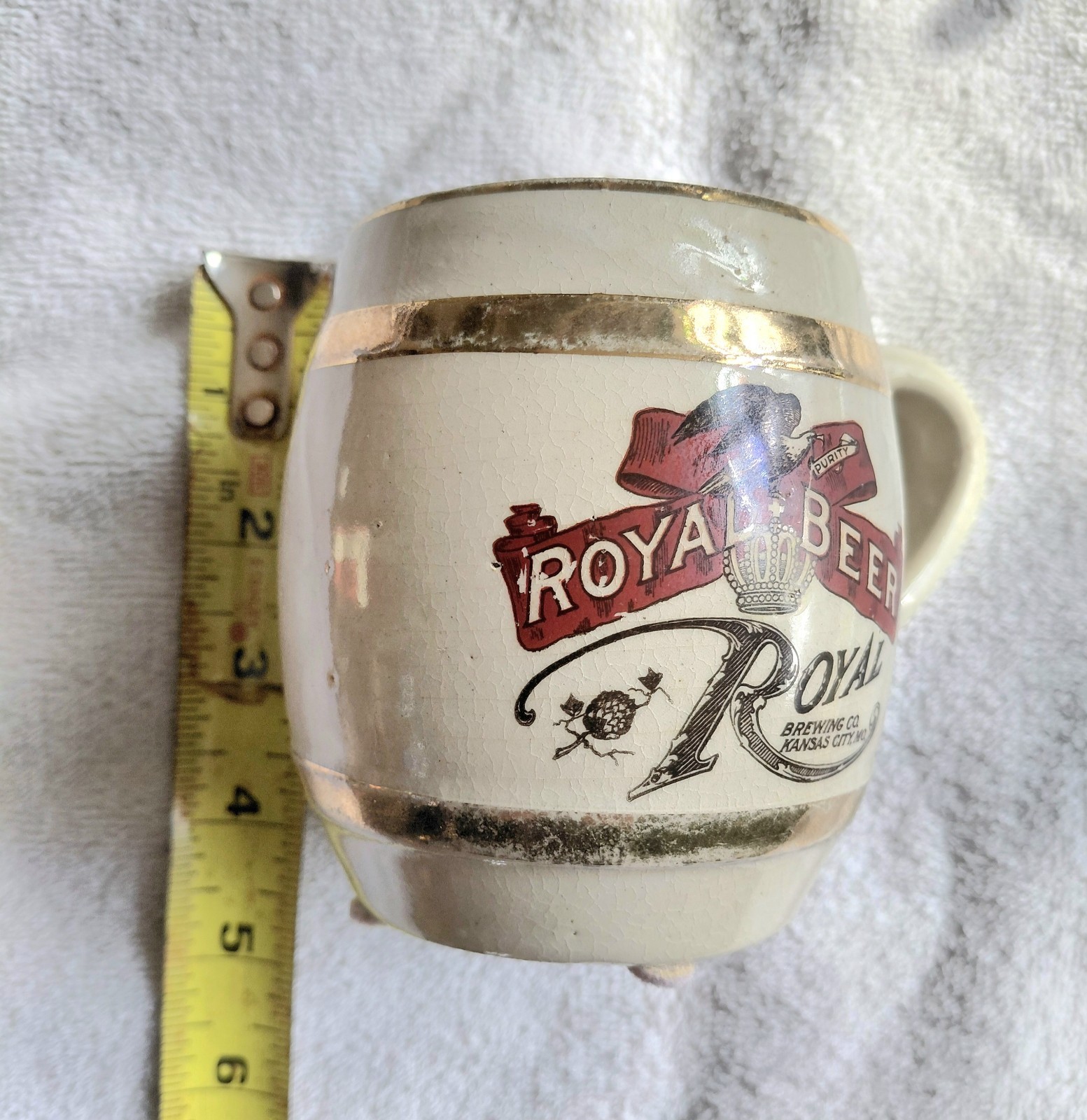 Royal Beer Vintage Stoneware Advertising Mug, Kansas City, Missouri